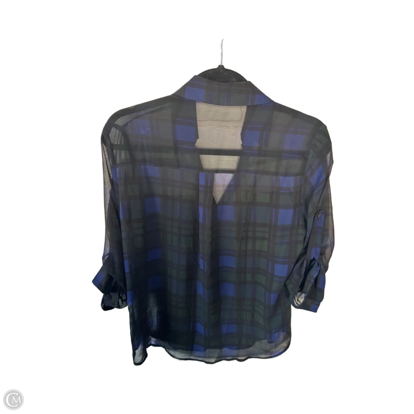 Blouse Long Sleeve By Express In Black & Green, Size: S