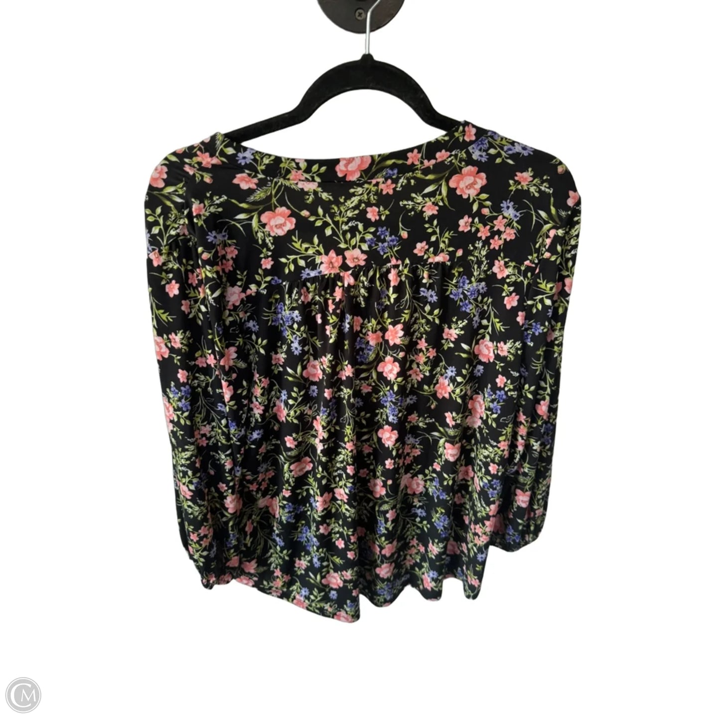 Blouse Long Sleeve By Vince Camuto In Black & Pink, Size: L