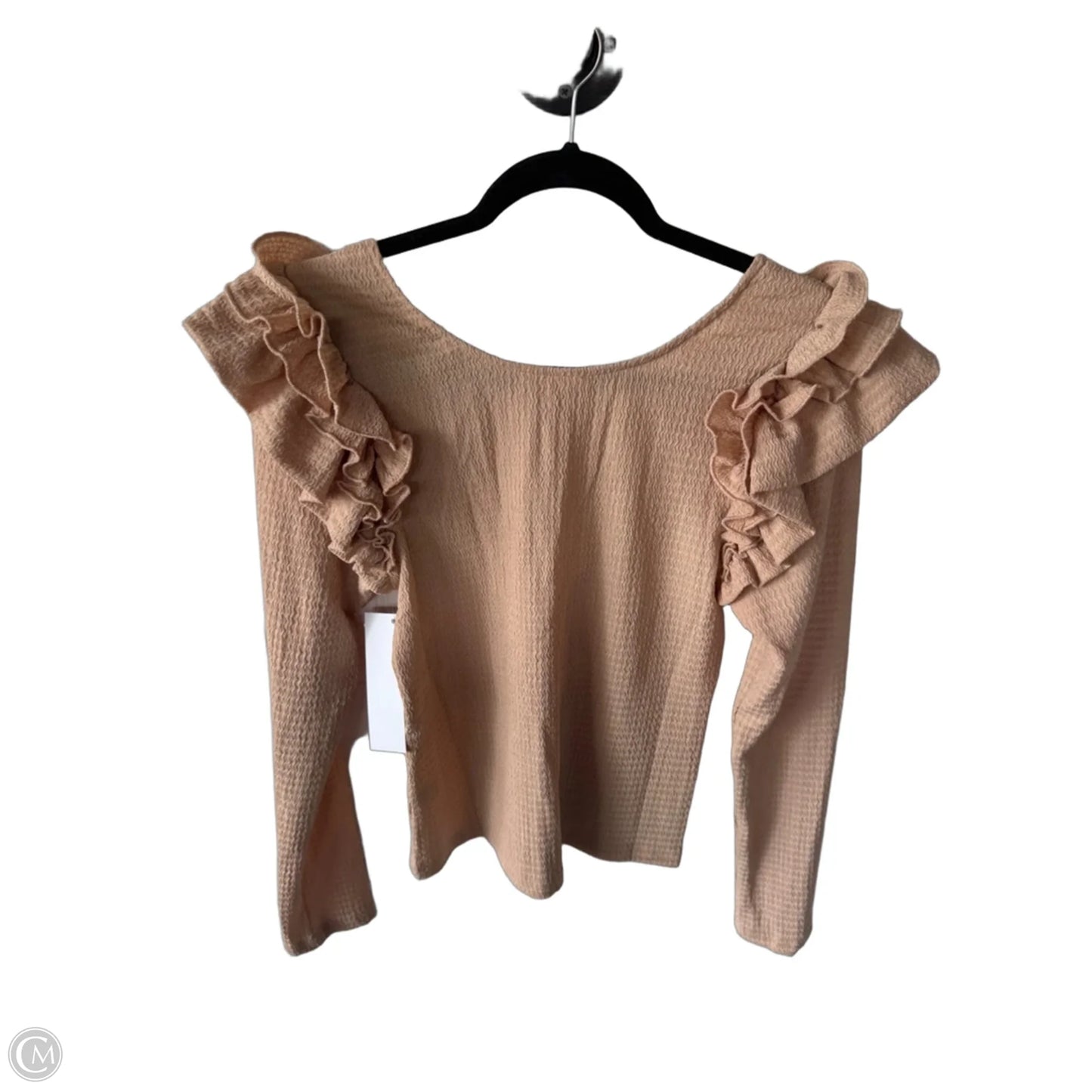Top Long Sleeve By Easel In Tan, Size: M