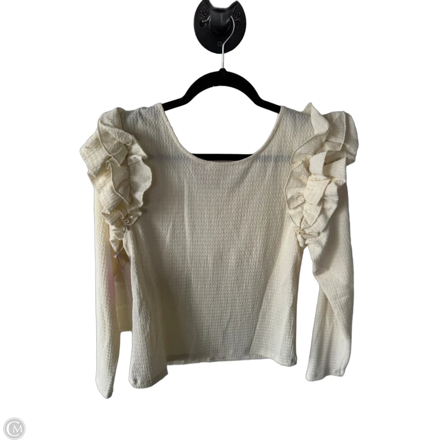 Top Long Sleeve By Easel In Cream, Size: L