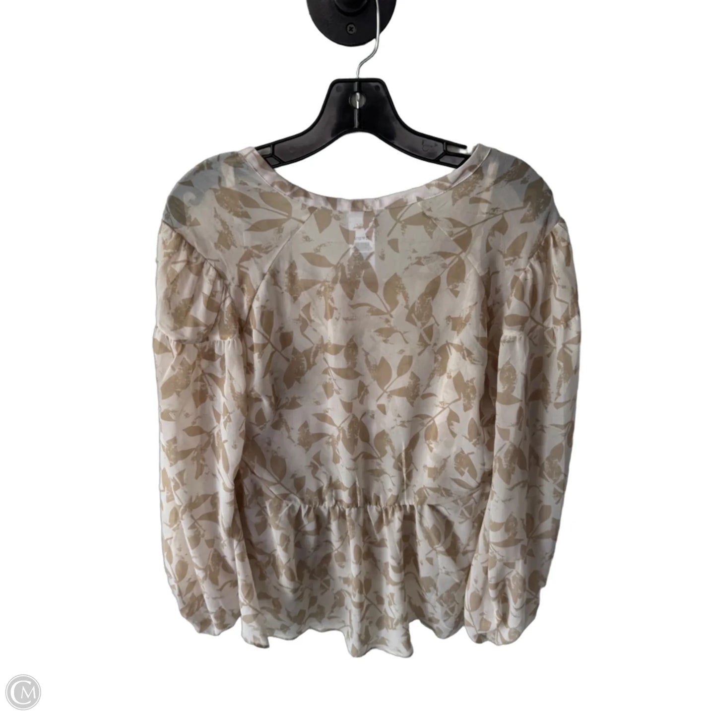 Blouse Long Sleeve By Cabi In Cream & Tan, Size: M