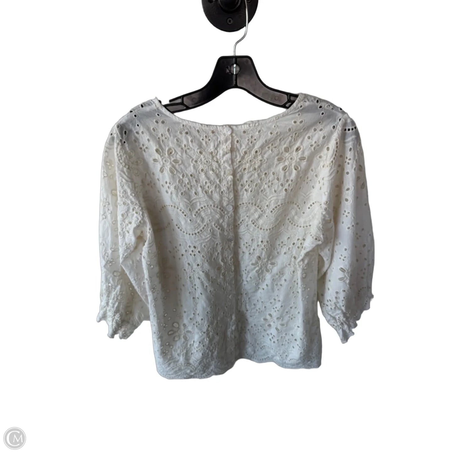 Blouse 3/4 Sleeve By Solitaire In Cream, Size: L