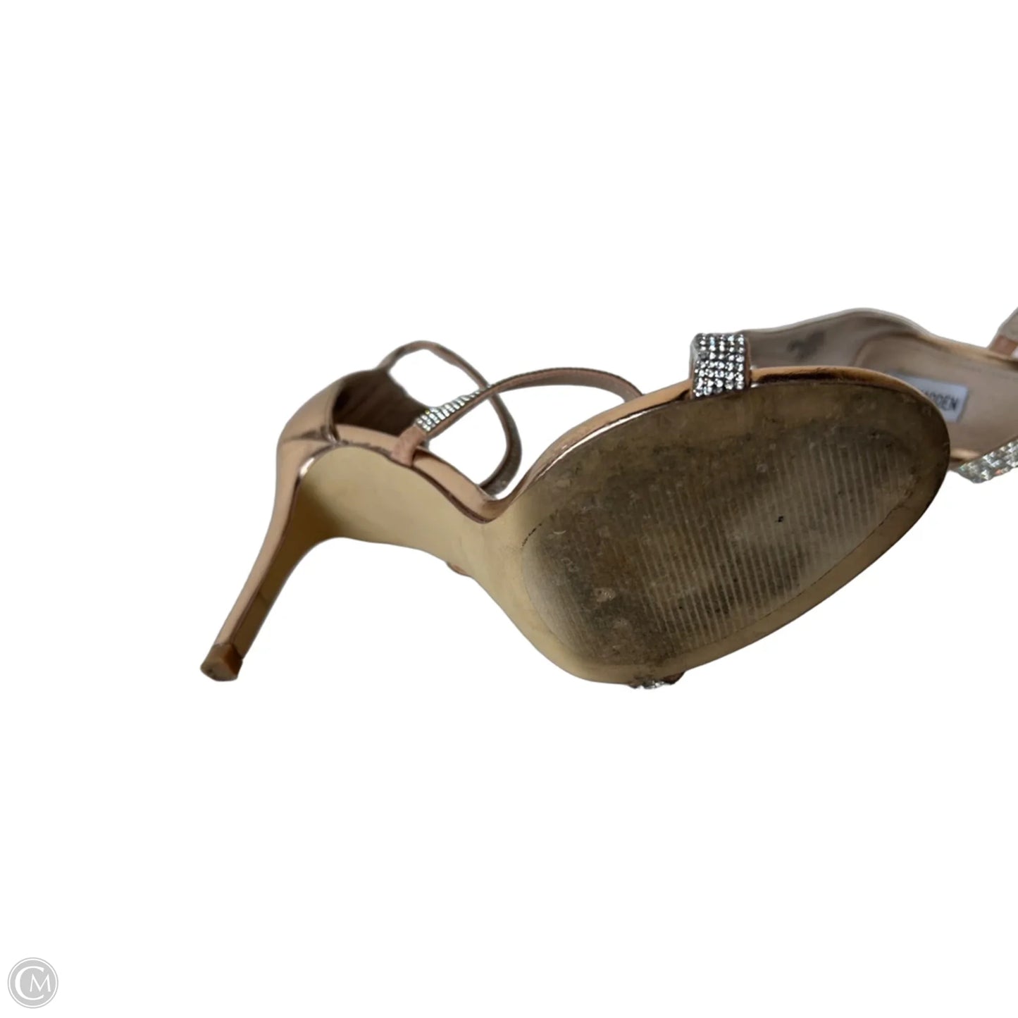 Sandals Heels Stiletto By Steve Madden In Gold, Size: 9