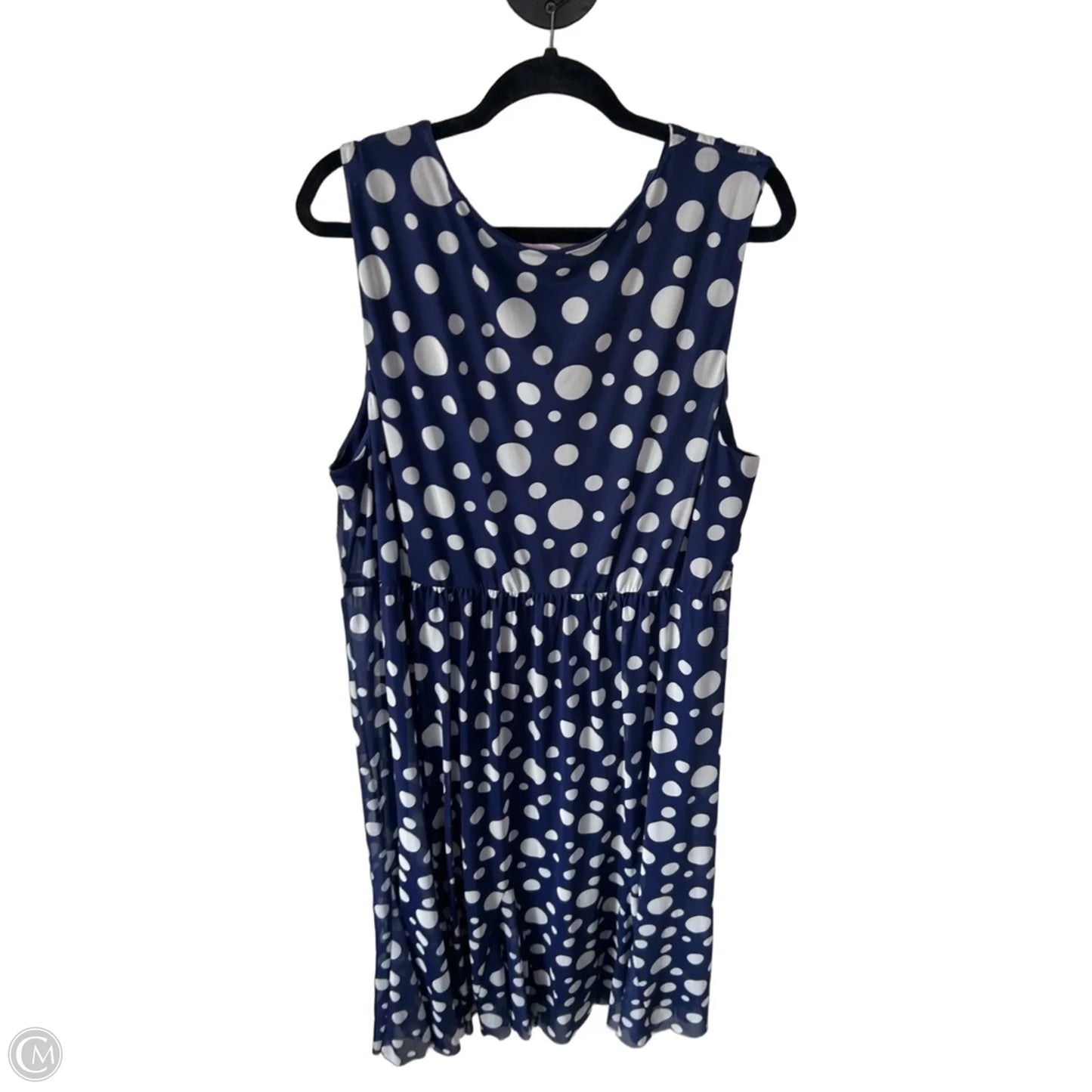 Dress Work By Isaac Mizrahi Live Qvc In Blue & White, Size: 2x