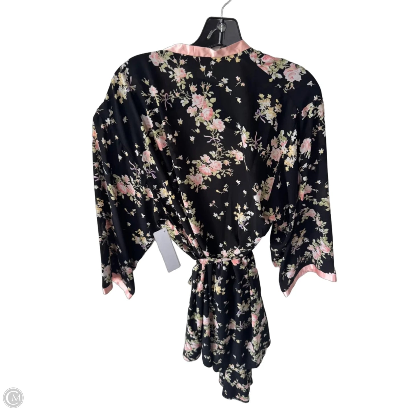 Pajamas Luxury Designer By Oscar De La Renta In Black & Pink, Size: L