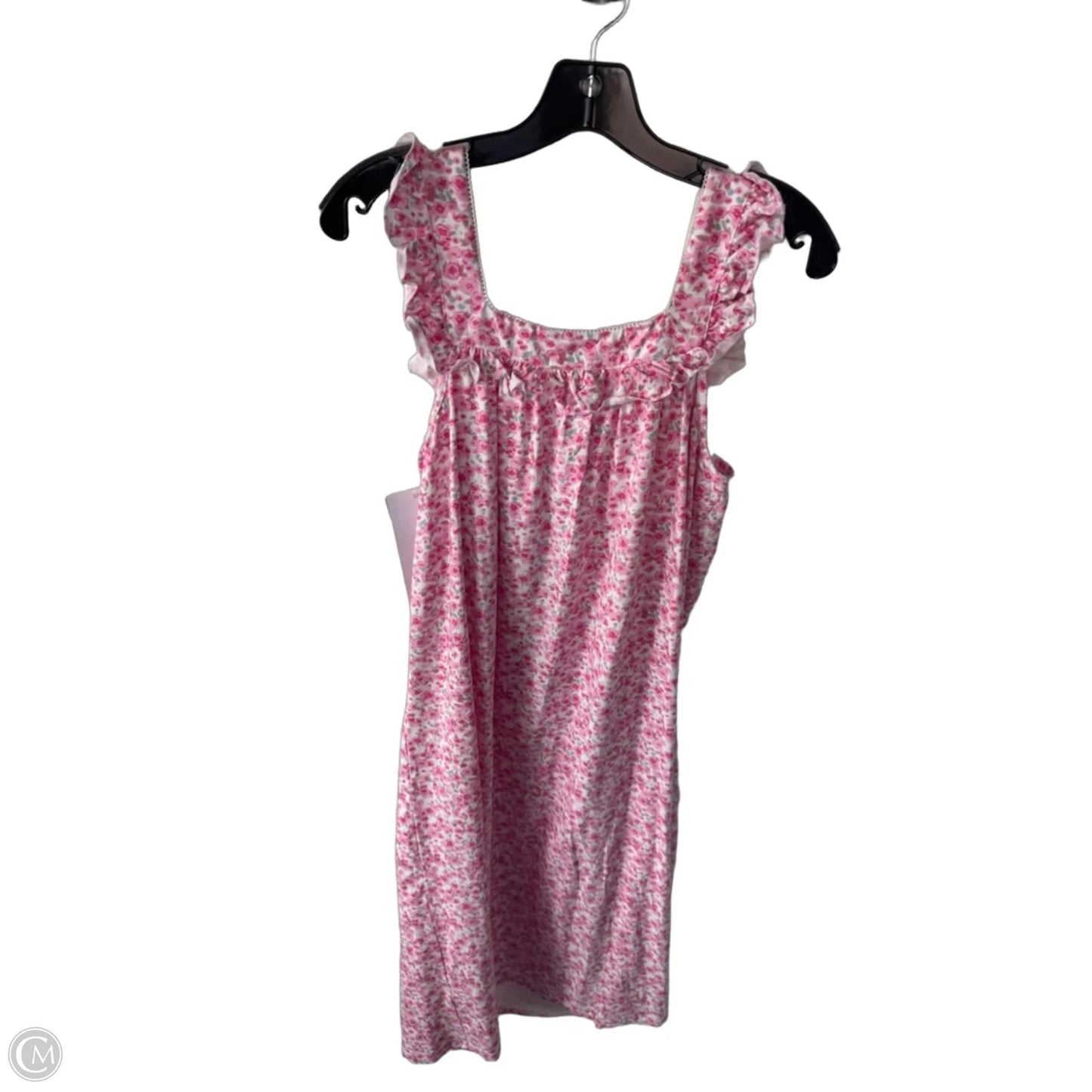 Nightgown By Ekouaer In Pink & White, Size: L