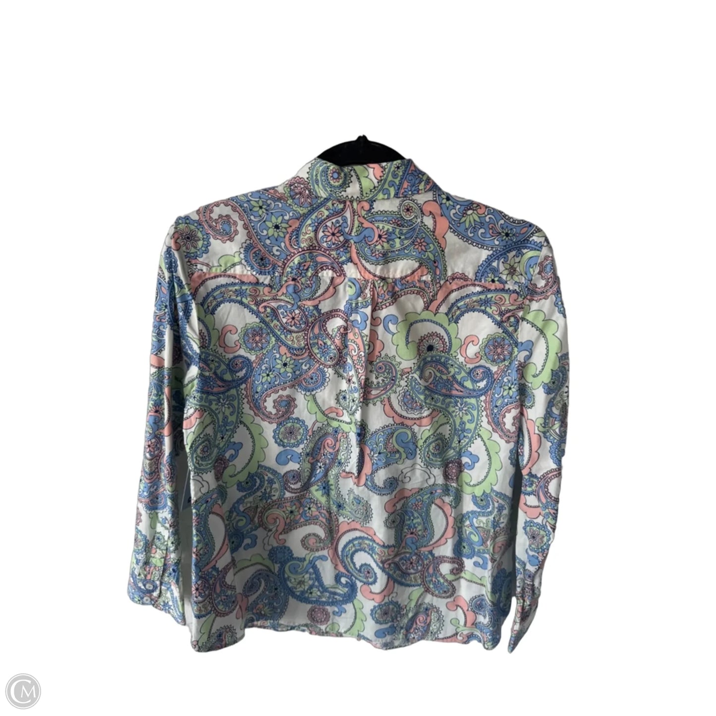 Blouse Long Sleeve By Talbots In Paisley Print, Size: Mp