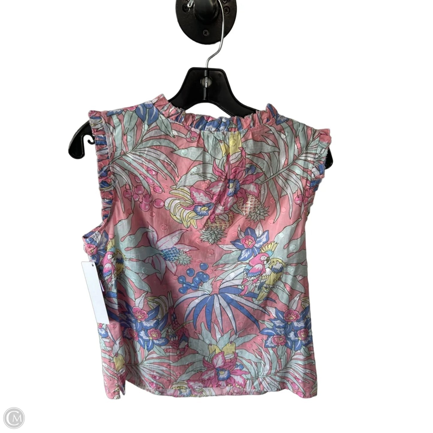 Blouse Sleeveless By Talbots In Pink & Yellow, Size: Mp