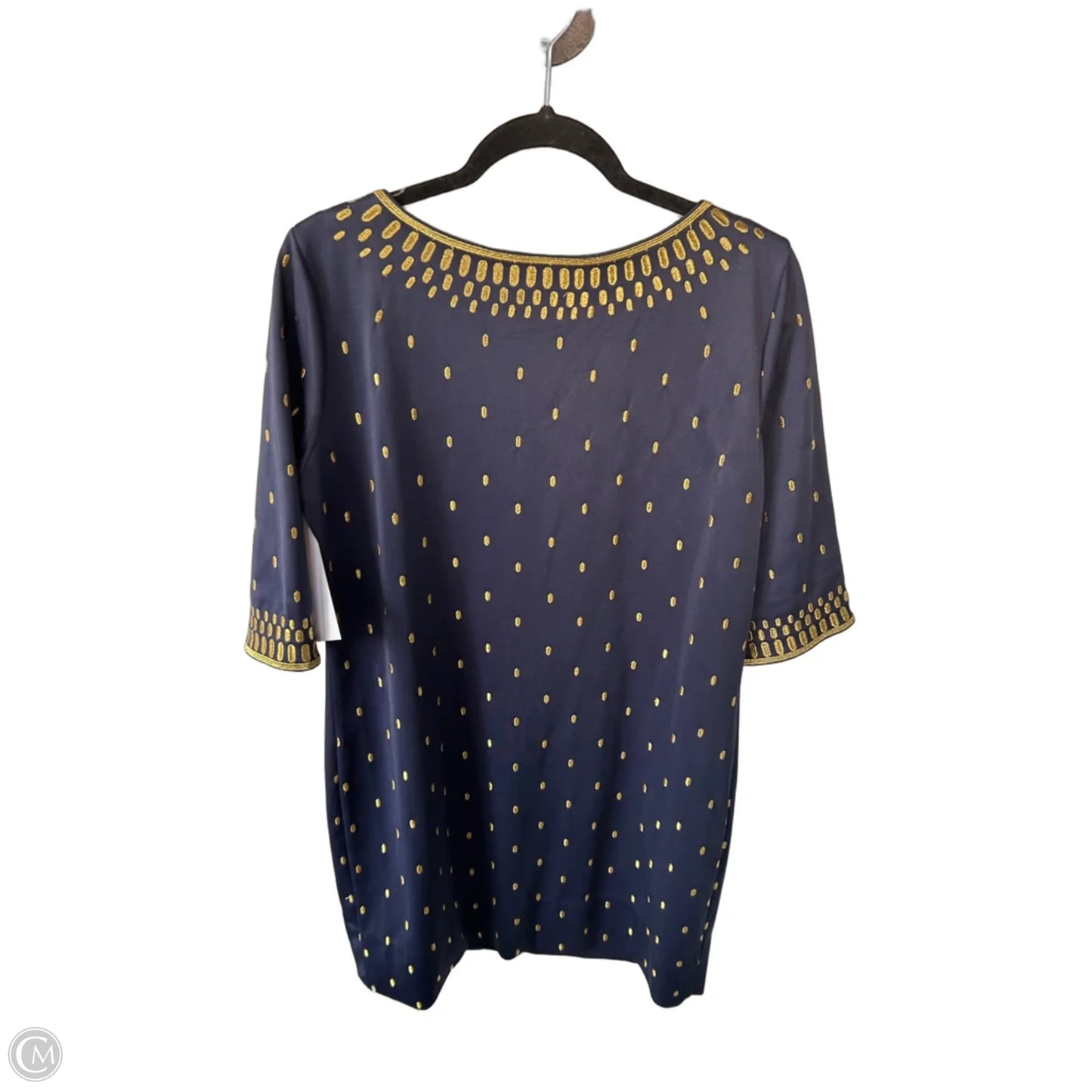 Dress Party Short By Gretchen Scott In Blue & Gold, Size: Xl