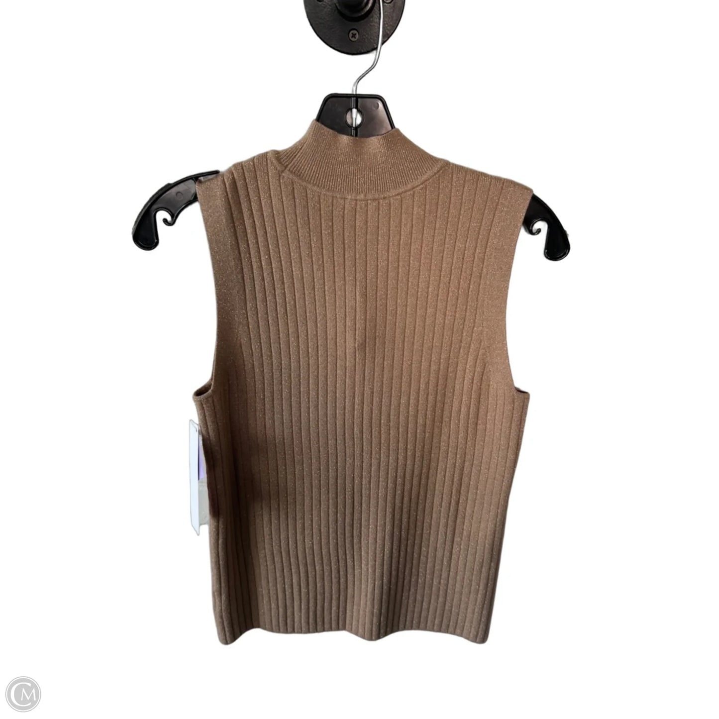 Vest Sweater By Talbots In Gold & Tan, Size: M