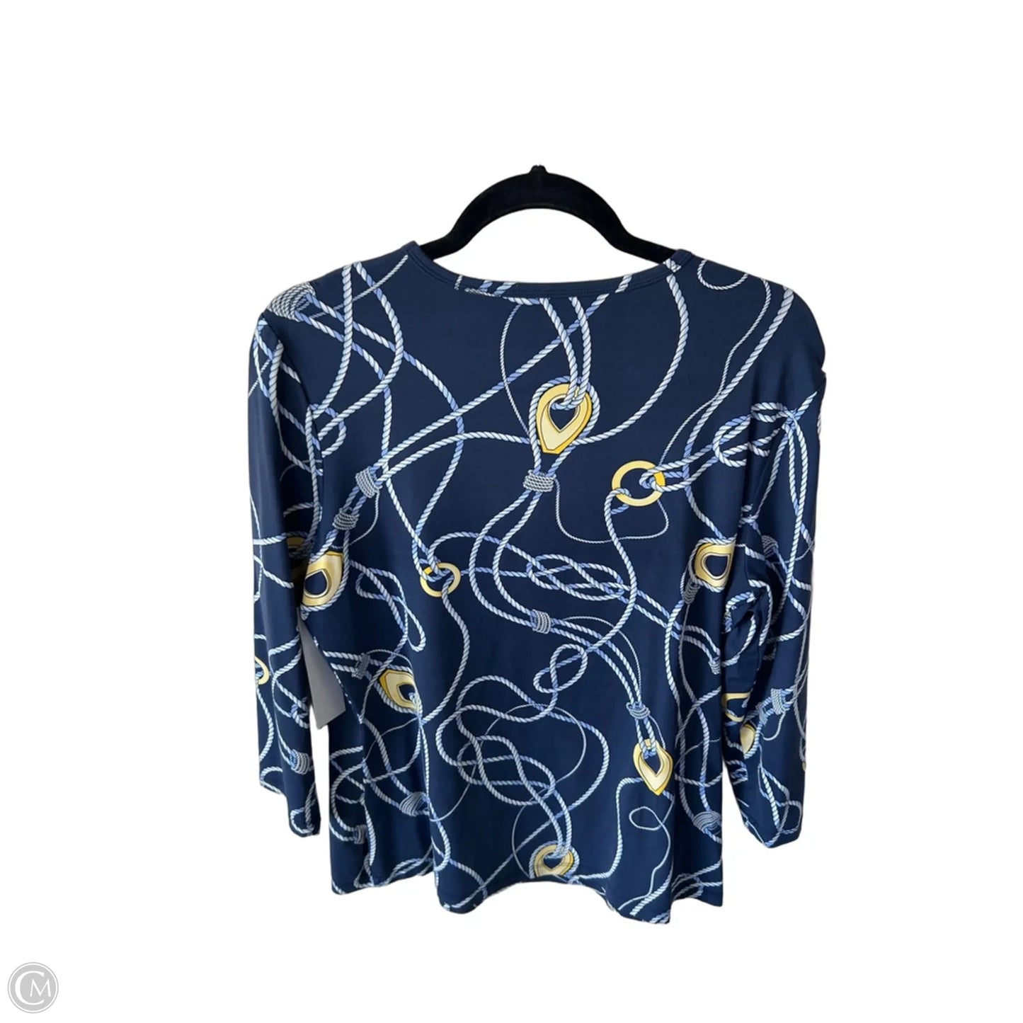 Top Long Sleeve By J Mclaughlin In Blue & Yellow, Size: Xl