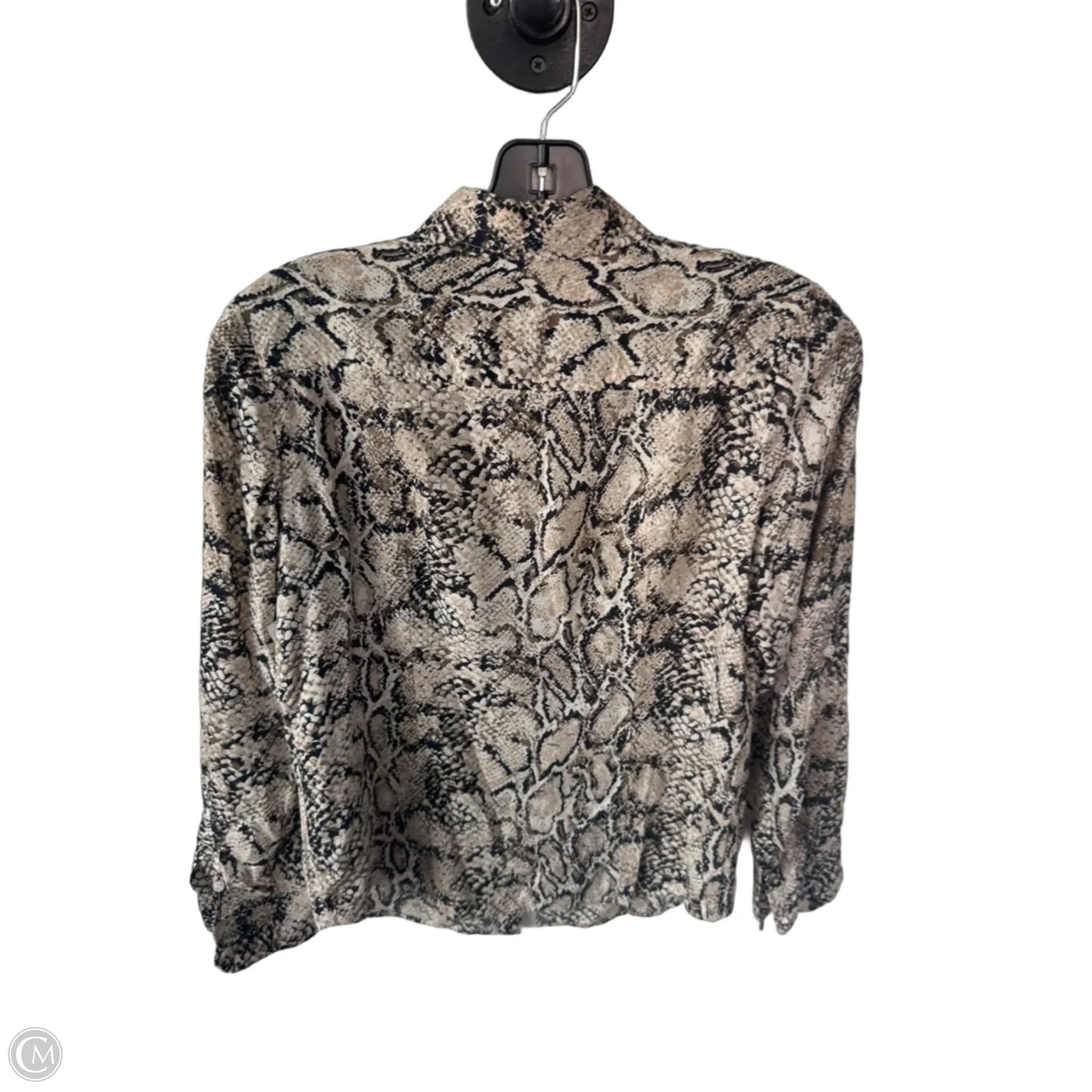 Blouse Long Sleeve By Talbots In Snakeskin Print, Size: Xsp