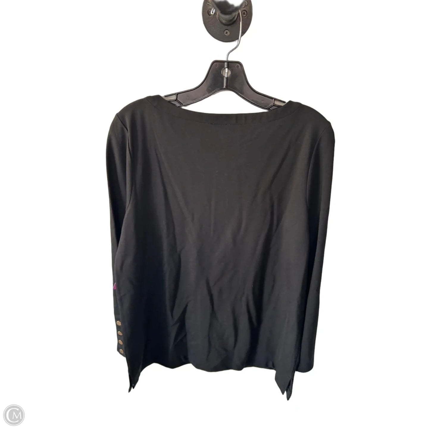 Tunic Long Sleeve By Chicos In Black & Gold, Size: M