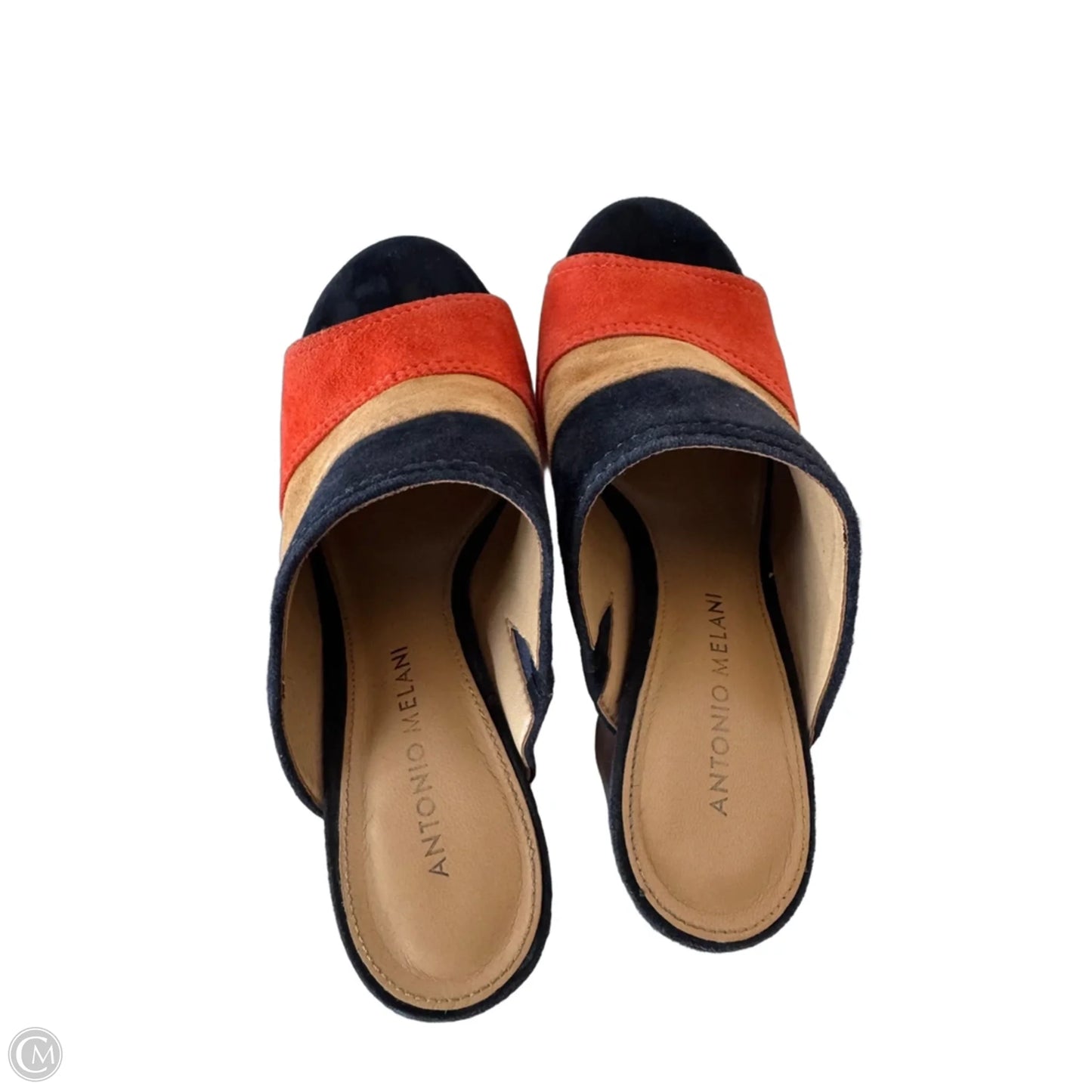 Sandals Heels Block By Antonio Melani In Blue & Orange, Size: 7