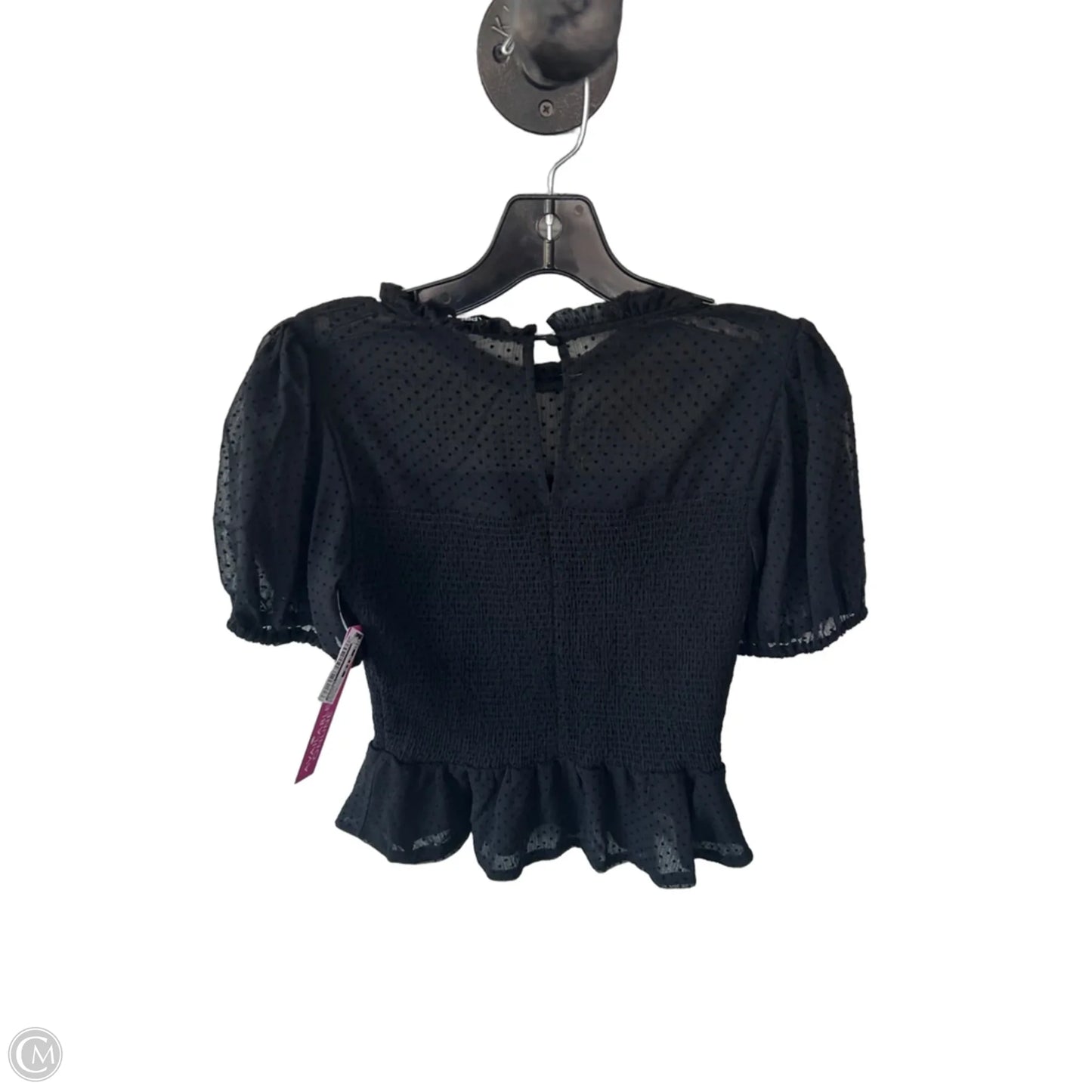 Blouse Short Sleeve By Express In Black, Size: Xs