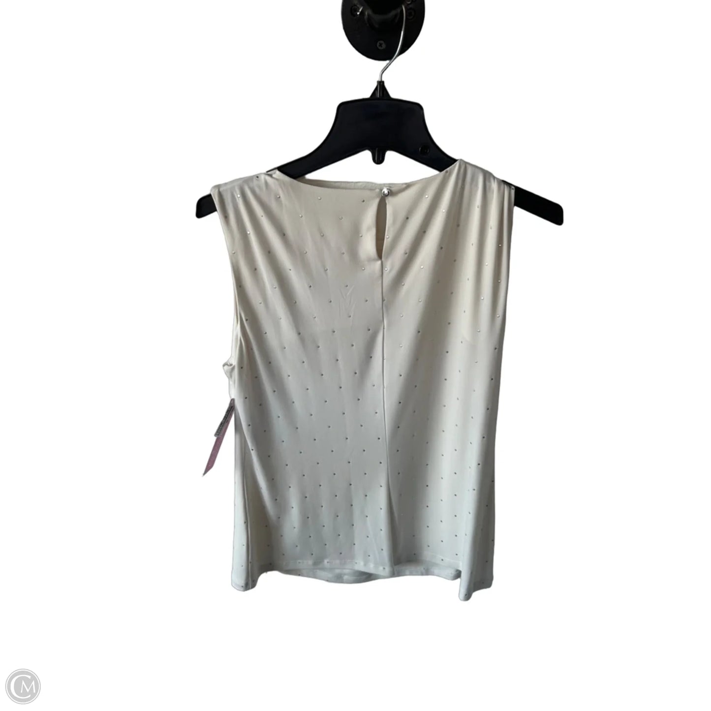 Blouse Sleeveless By Calvin Klein In Cream & Silver, Size: L
