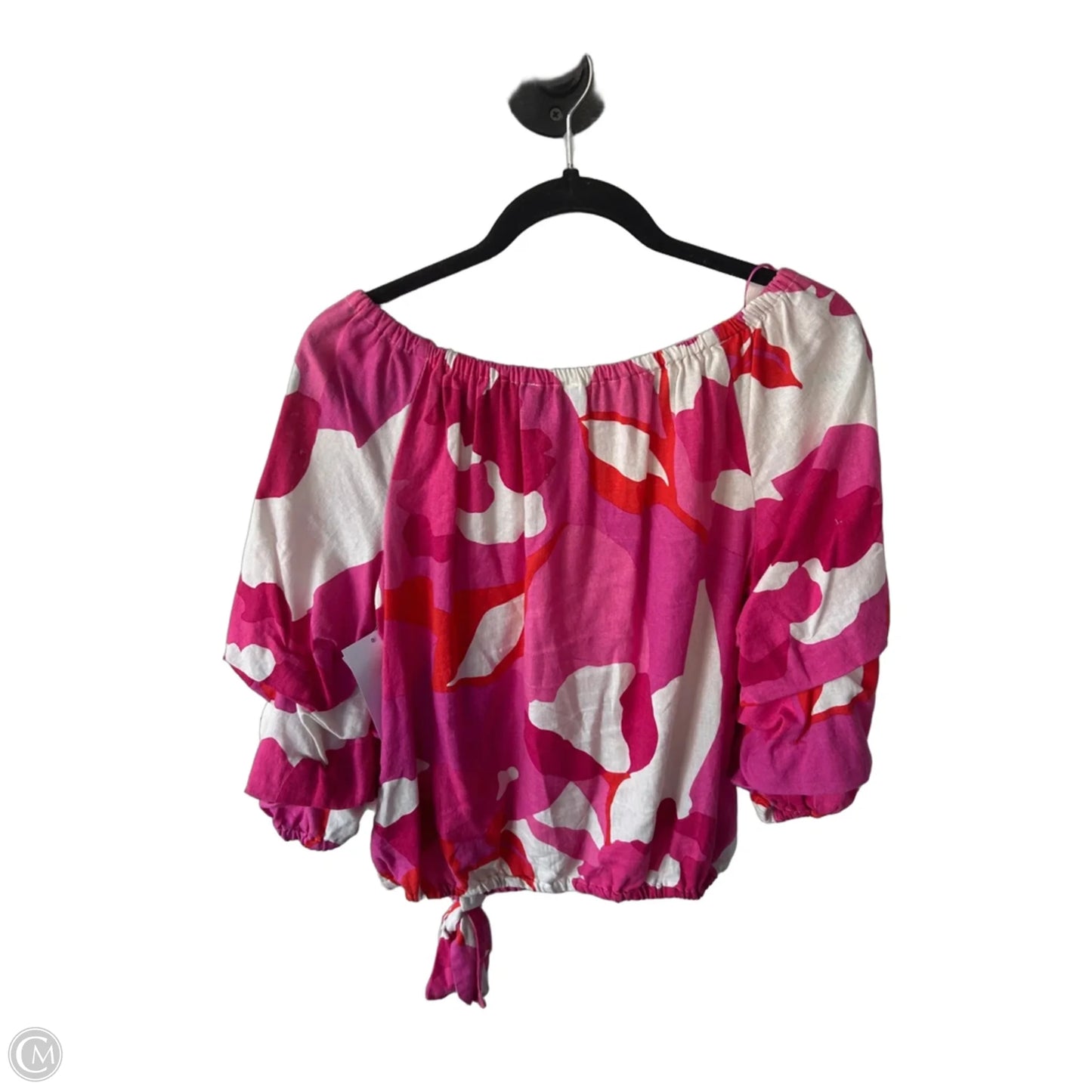 Blouse Short Sleeve By Cece In Pink & Silver, Size: M