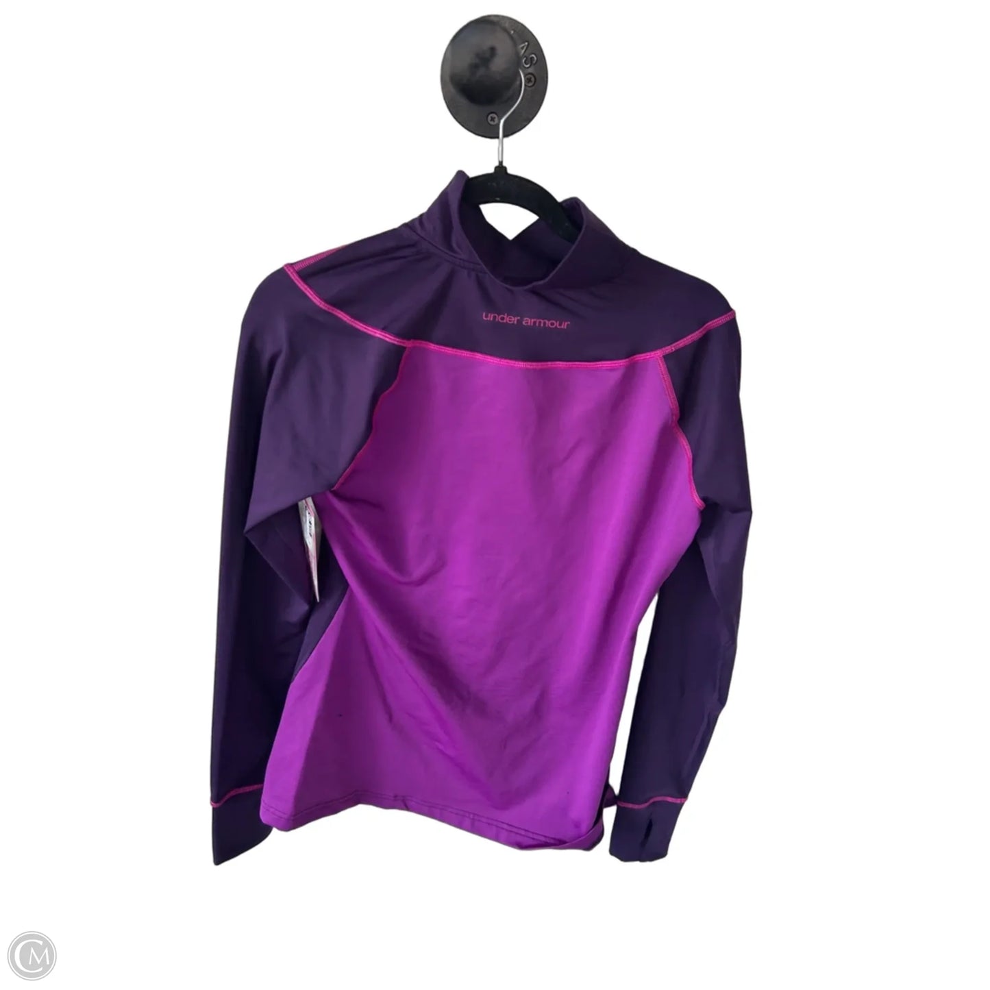 Athletic Top Long Sleeve Collar By Under Armour In Pink & Purple, Size: M