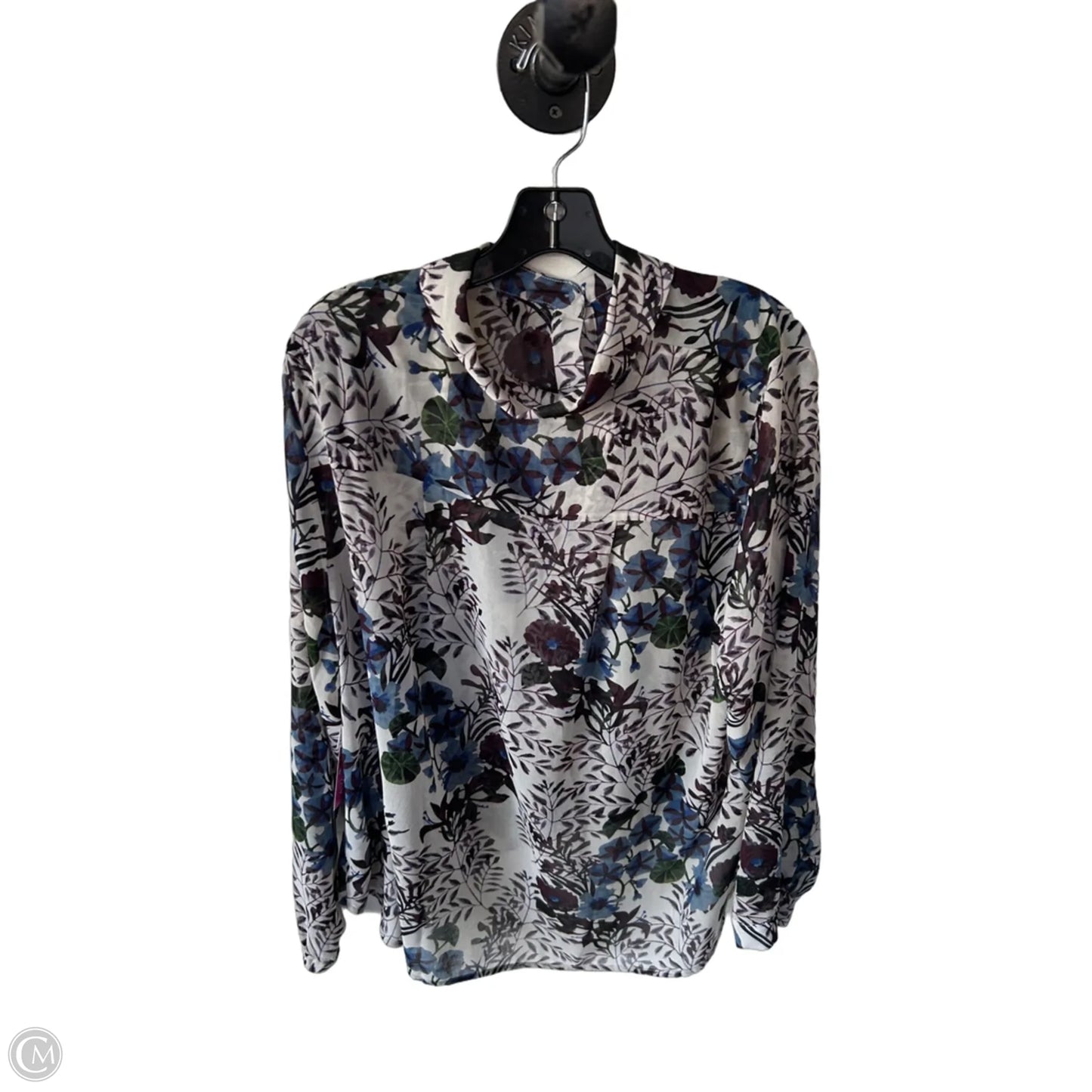 Blouse Long Sleeve By Cabi In Brown & Cream, Size: Xxl