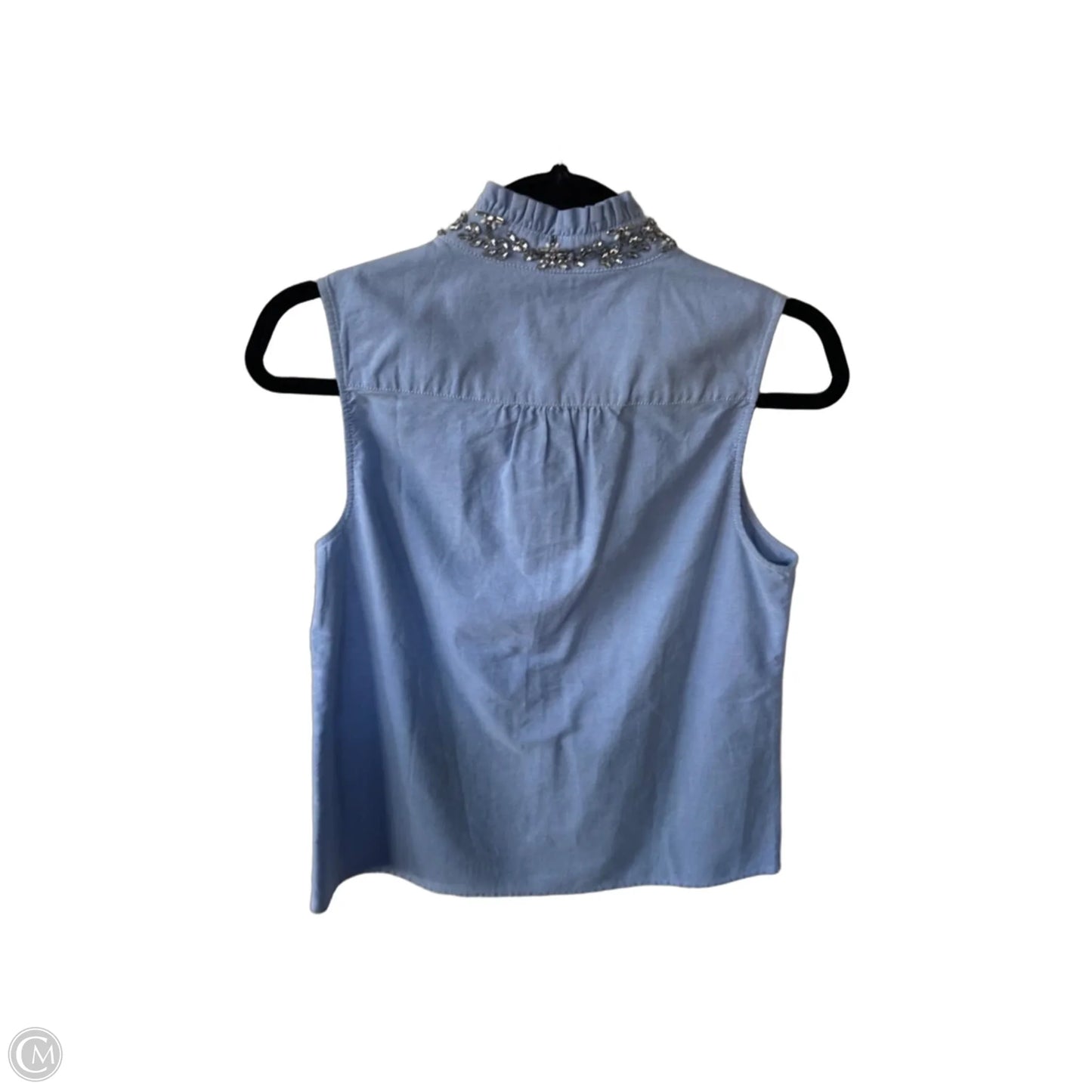 Blouse Sleeveless By J. Crew In Blue & Silver, Size: S