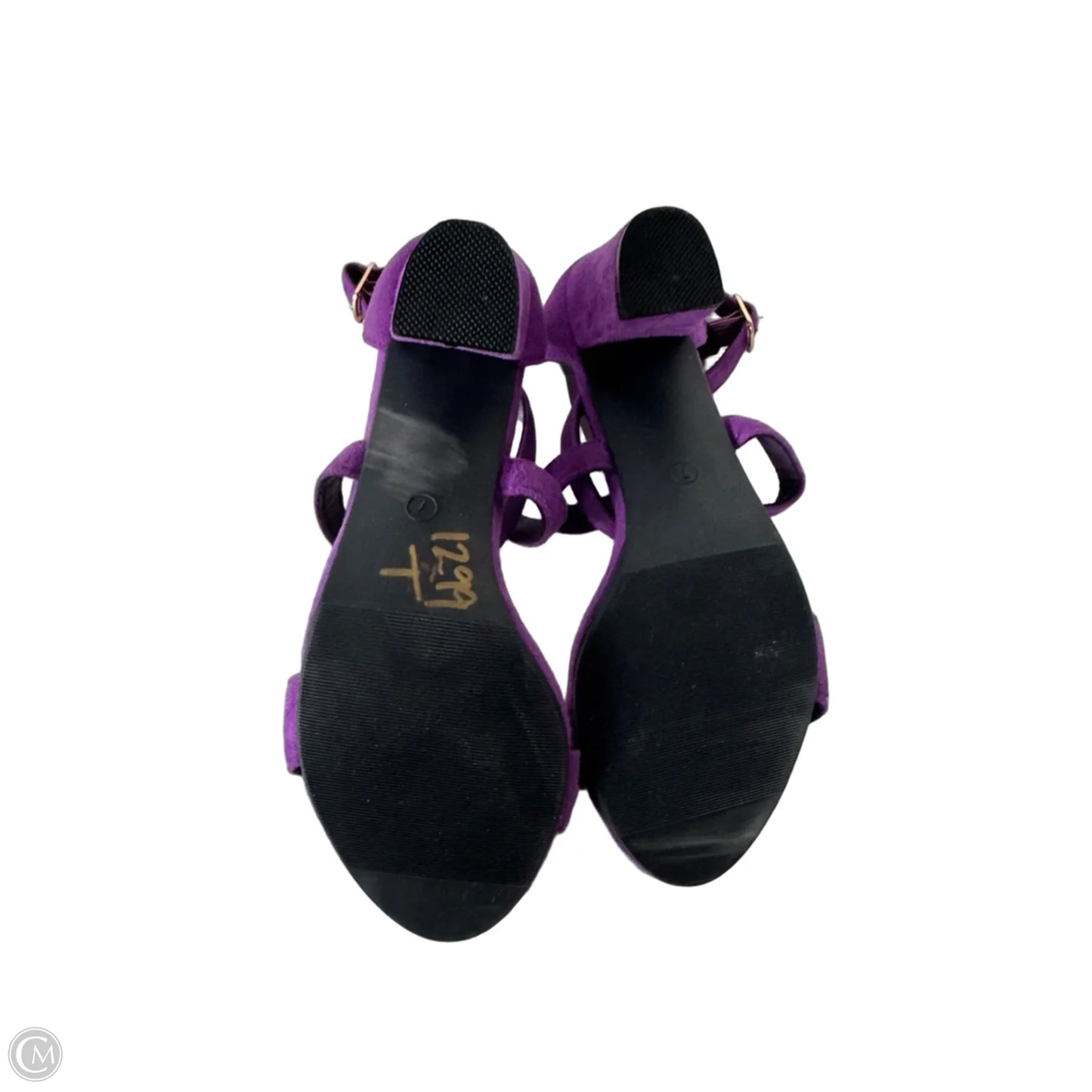 Sandals Heels Block By Clothes Mentor In Purple, Size: 7
