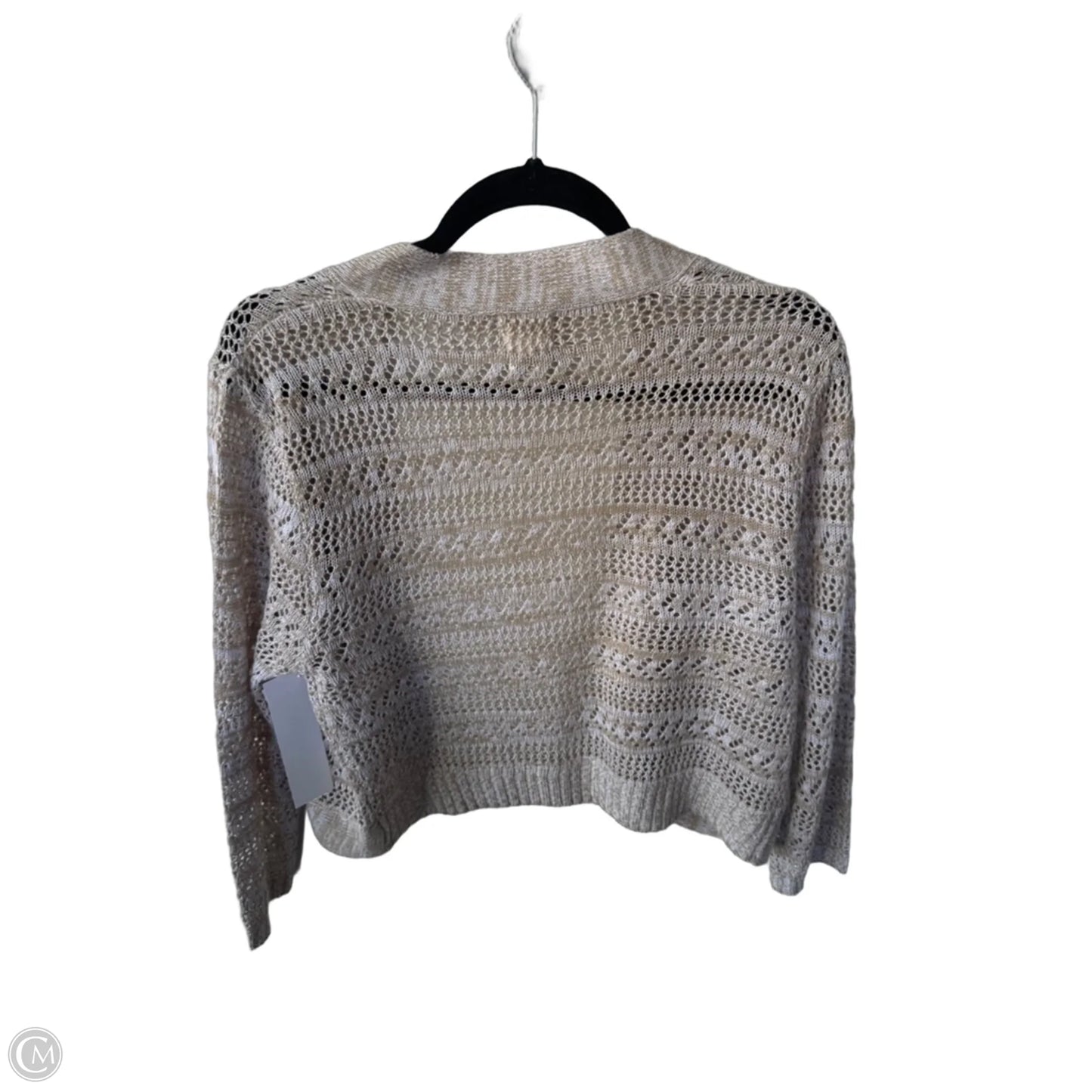 Sweater Cardigan By Clothes Mentor In Tan & White, Size: Xl