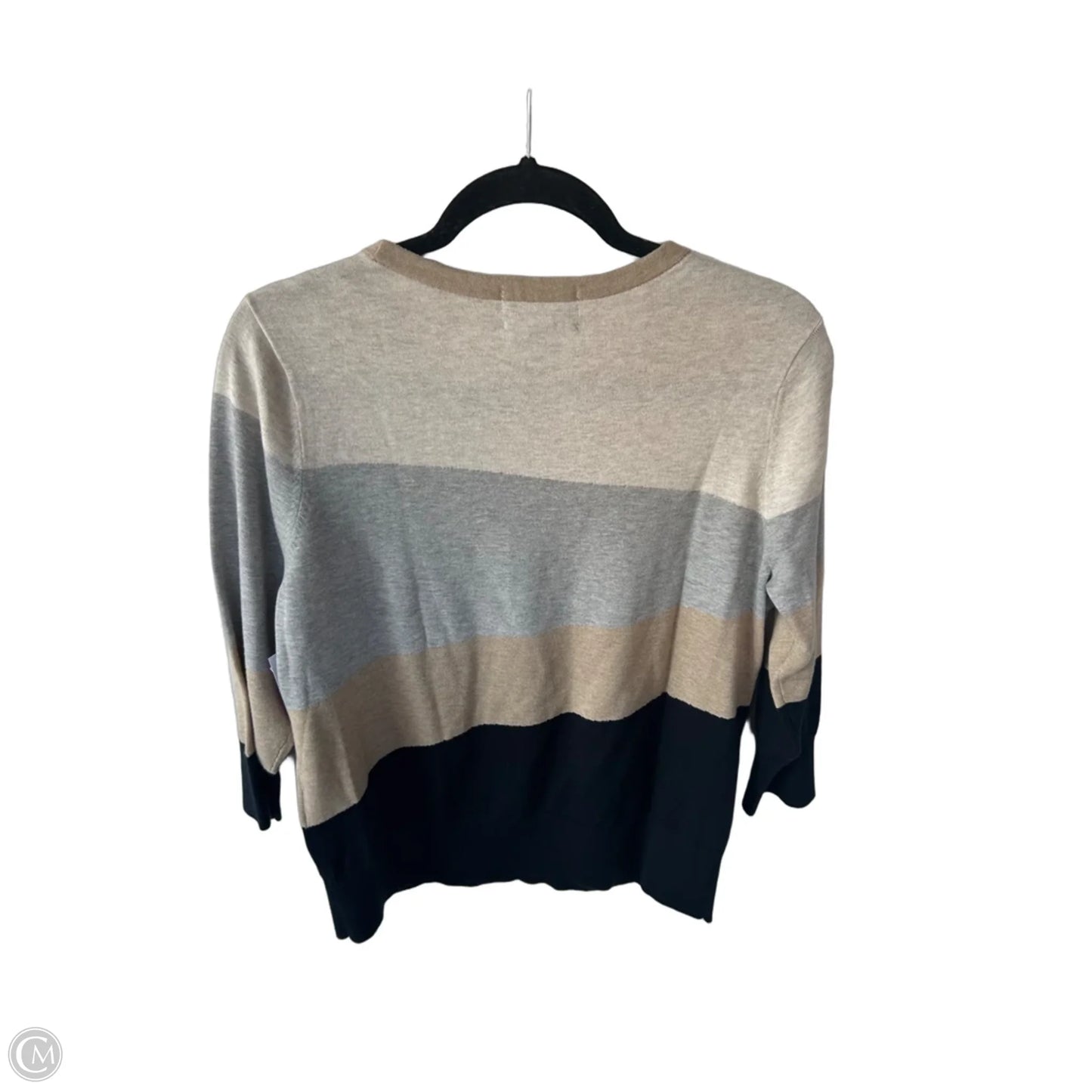 Sweater By Lands End In Black & Cream, Size: L