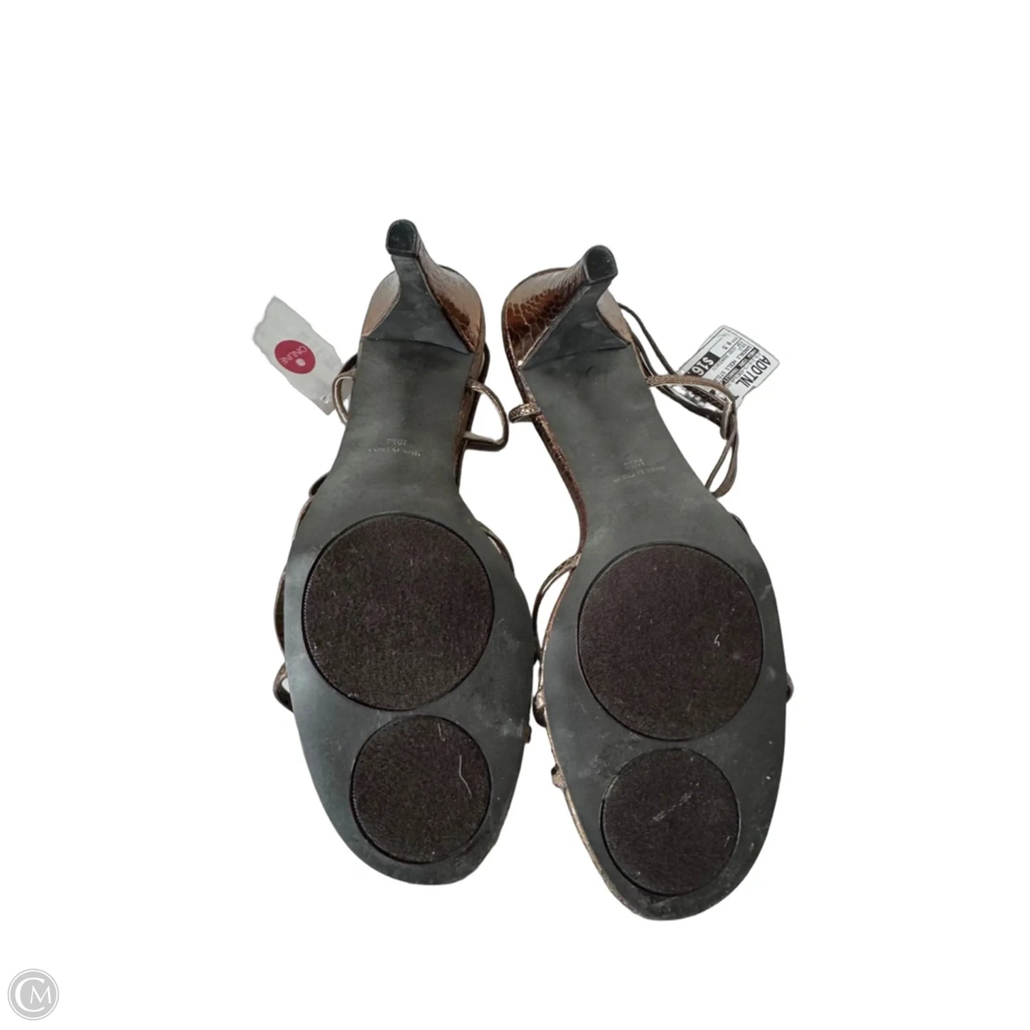 Sandals Heels Stiletto By New York Transit In Gold, Size: 9.5