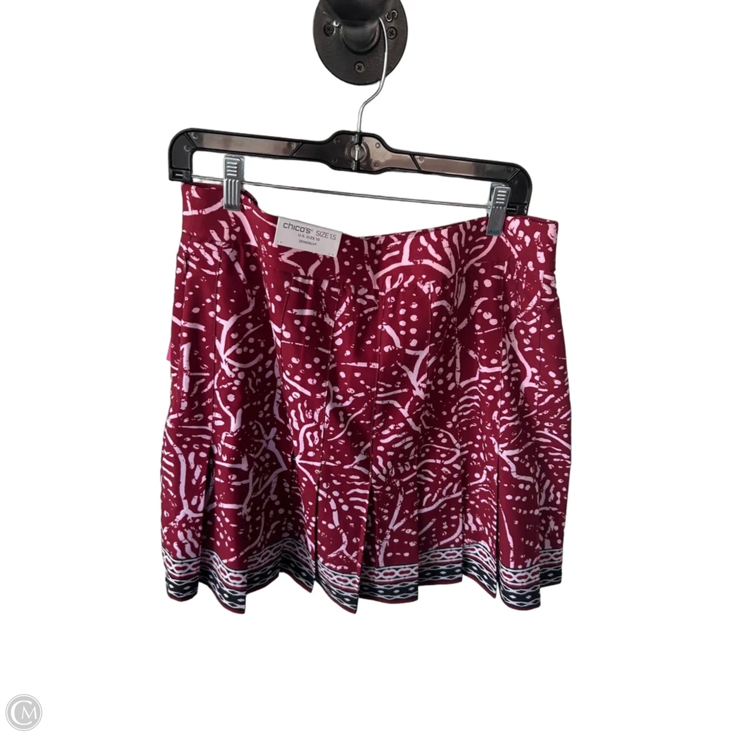 Skort By Chicos In Red & White, Size: 10