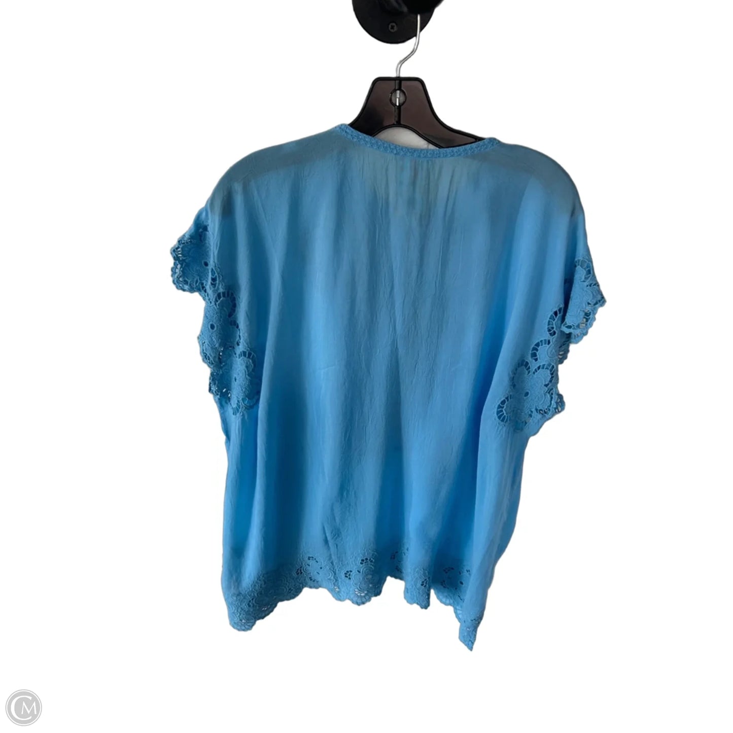 Blouse Designer By Johnny Was In Blue, Size: L