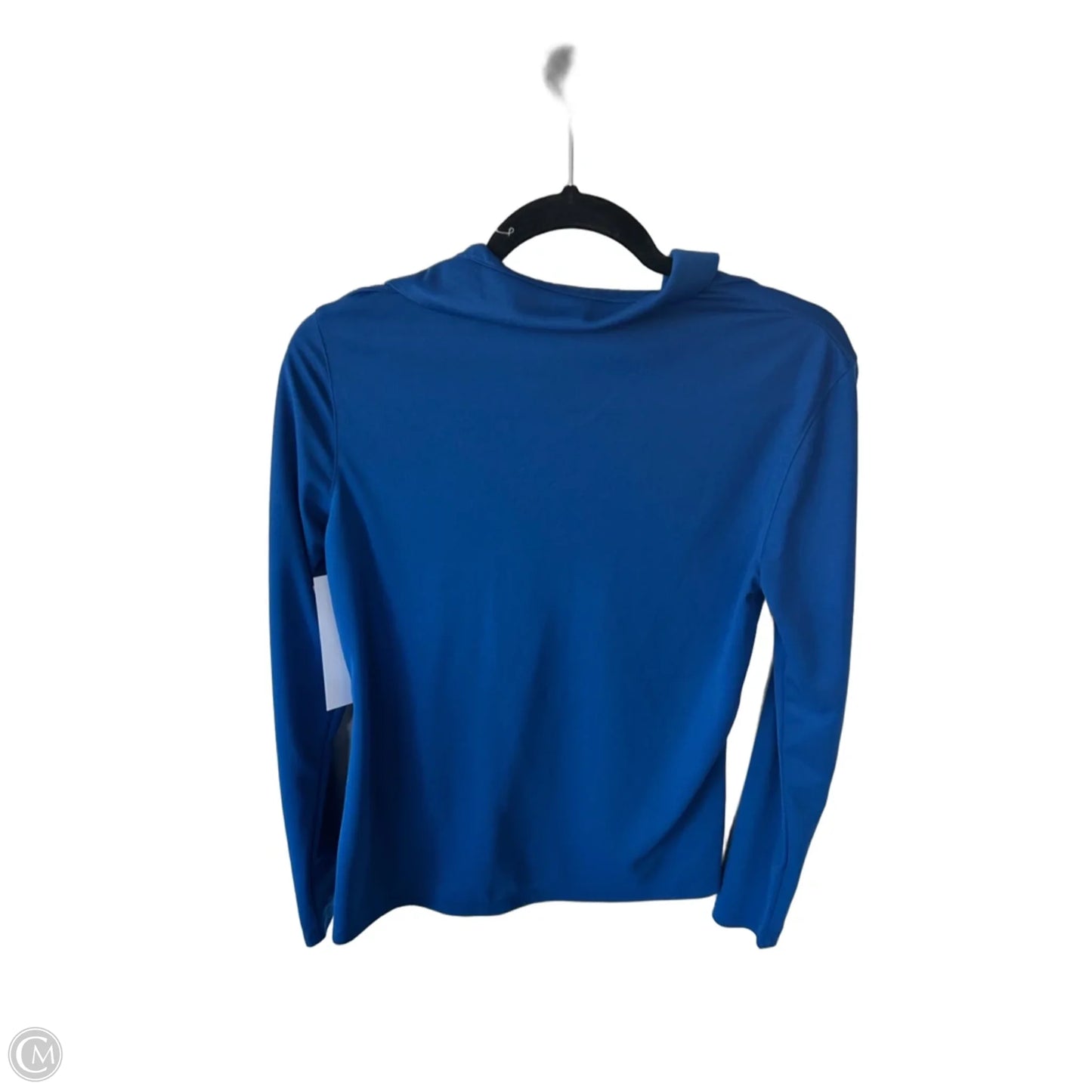 Athletic Top Long Sleeve Collar By Nike In Blue, Size: M