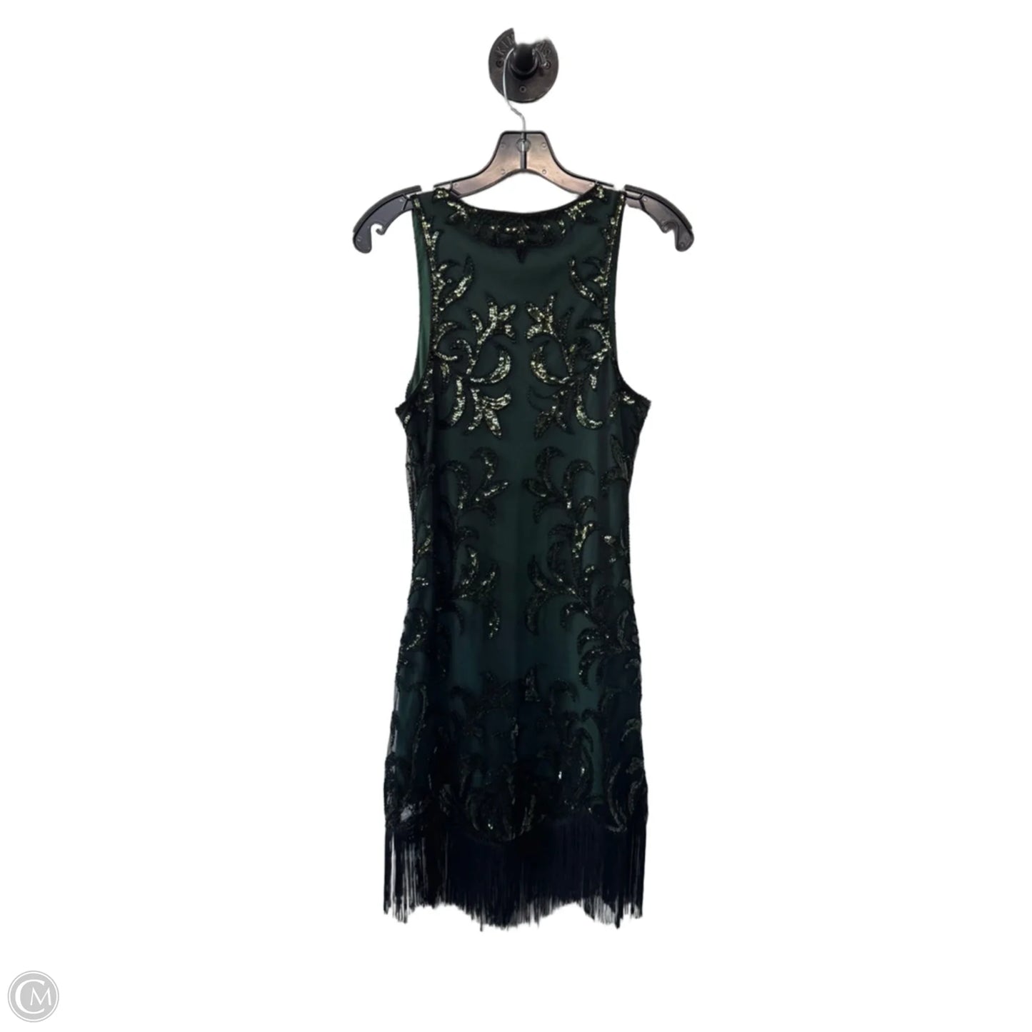 Dress Party Midi By Clothes Mentor In Black & Green, Size: M