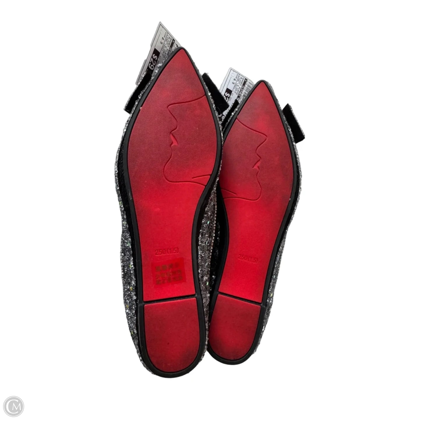 Shoes Flats By Clothes Mentor In Black & Gold, Size: 8.5