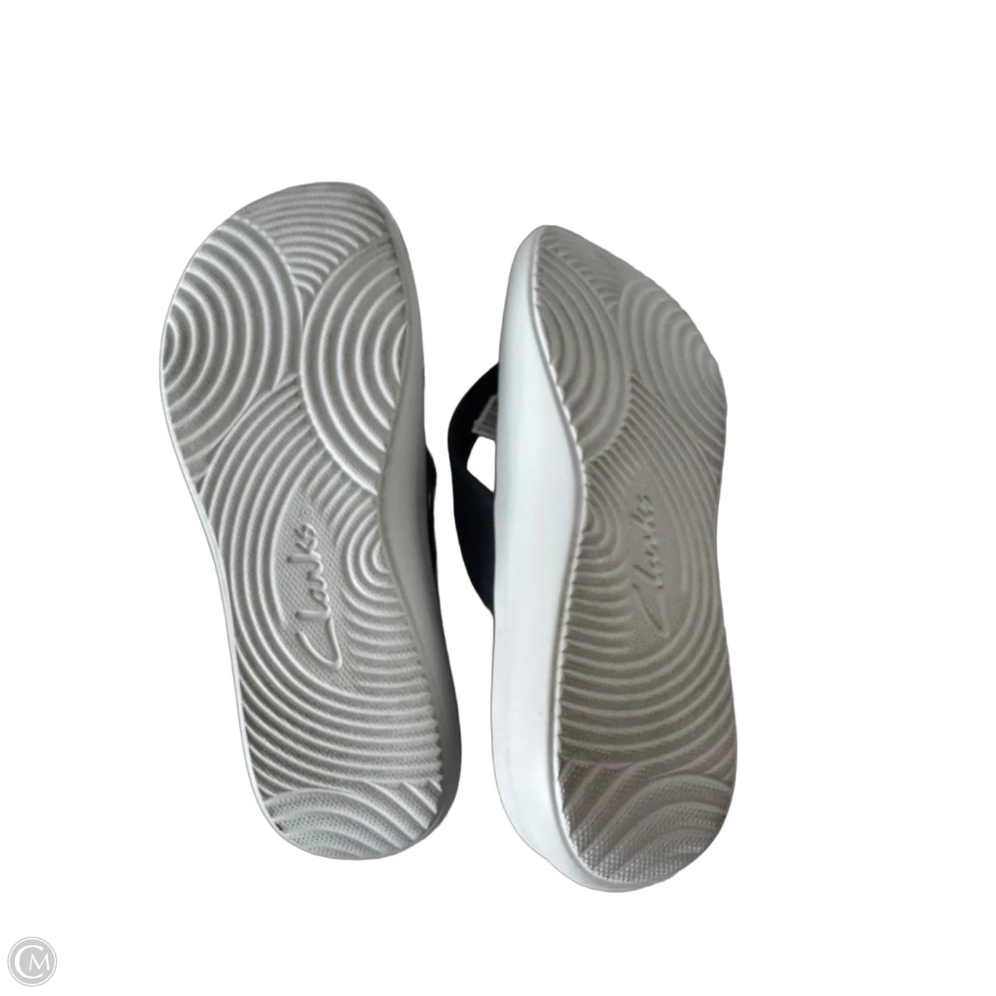 Sandals Flip Flops By Clarks In Blue & White, Size: 10