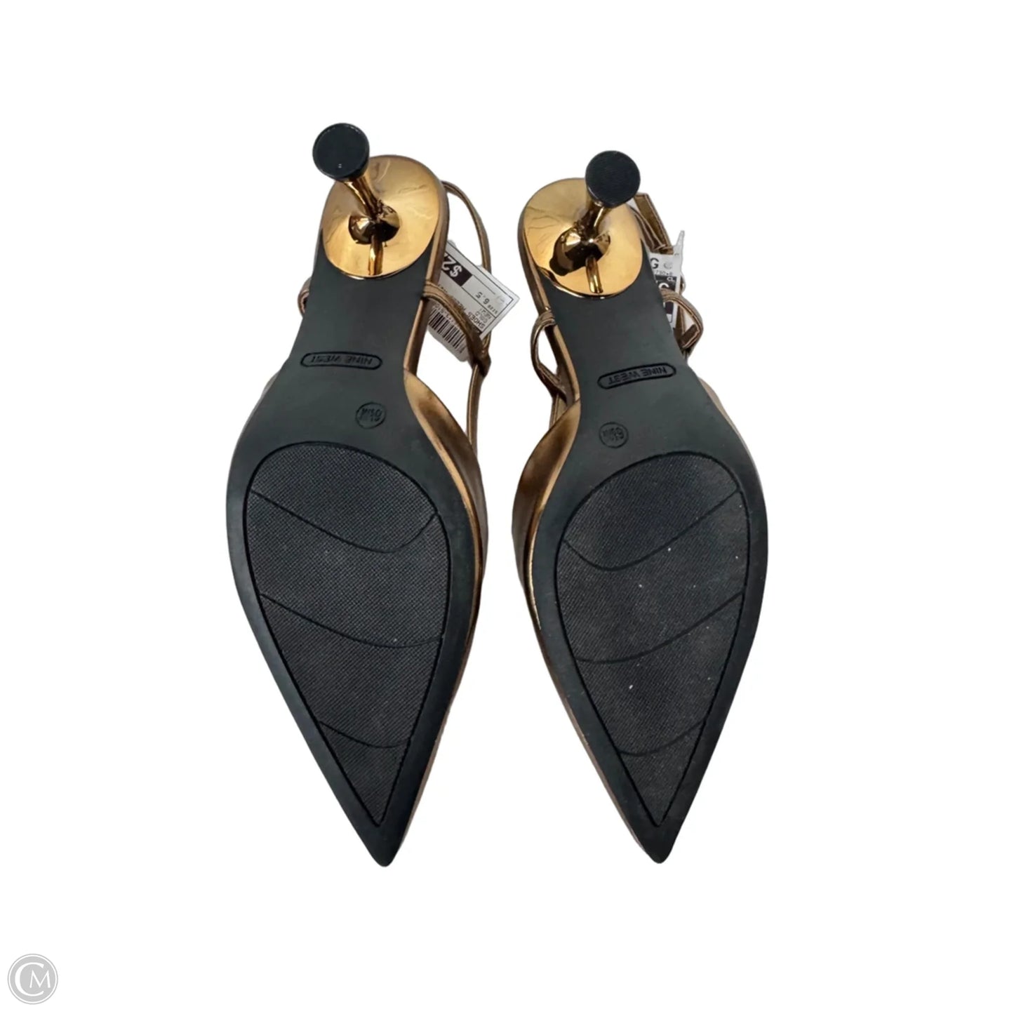 Shoes Heels Kitten By Nine West In Gold, Size: 6.5