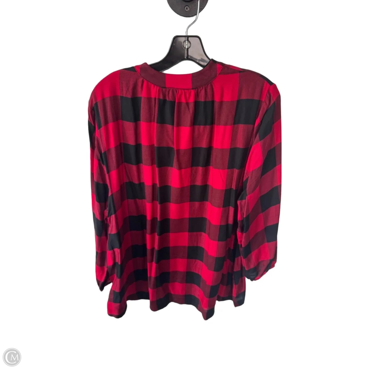 Tunic Long Sleeve By Lane Bryant In Black & Red, Size: Xl