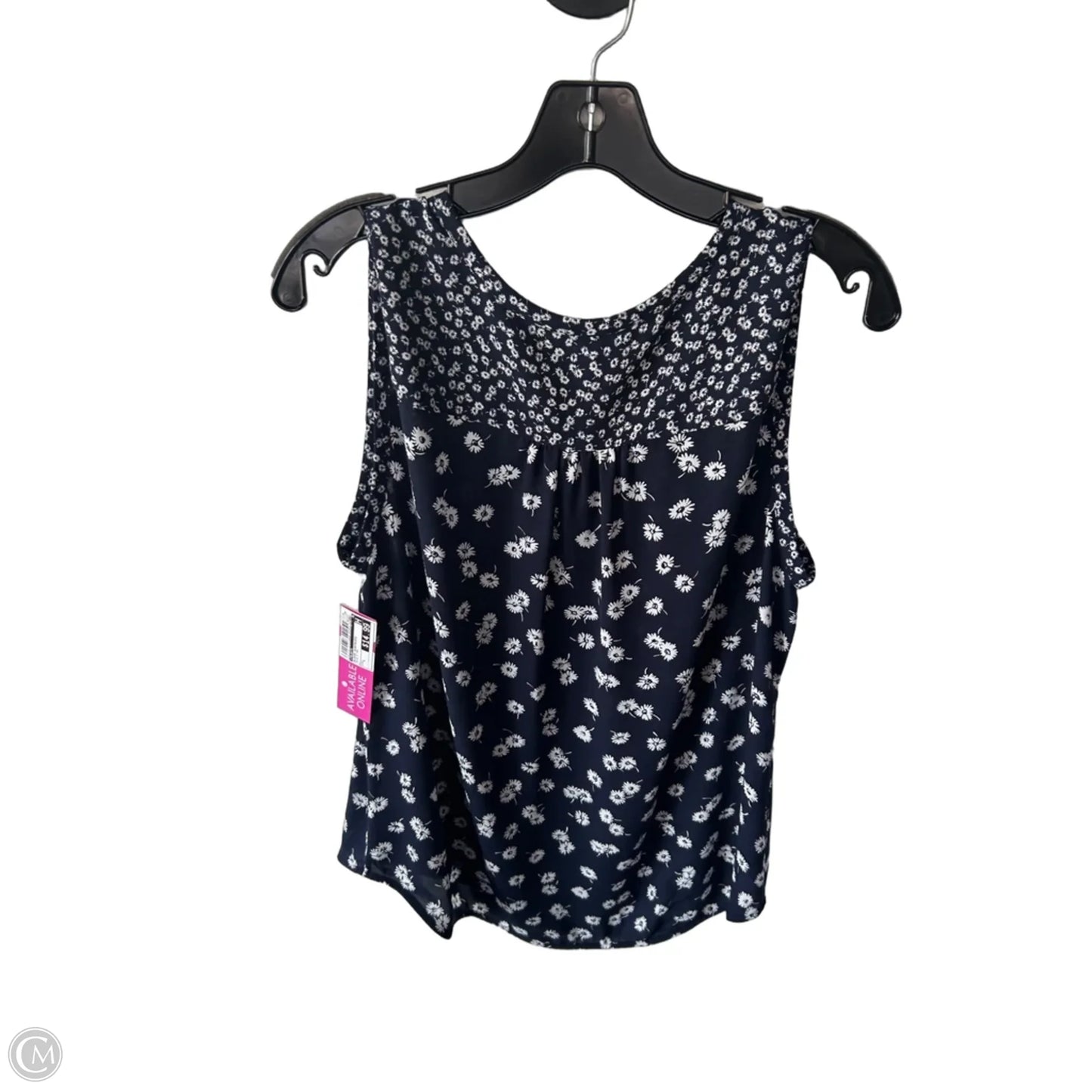 Blouse Sleeveless By Talbots In Blue & Tan, Size: L