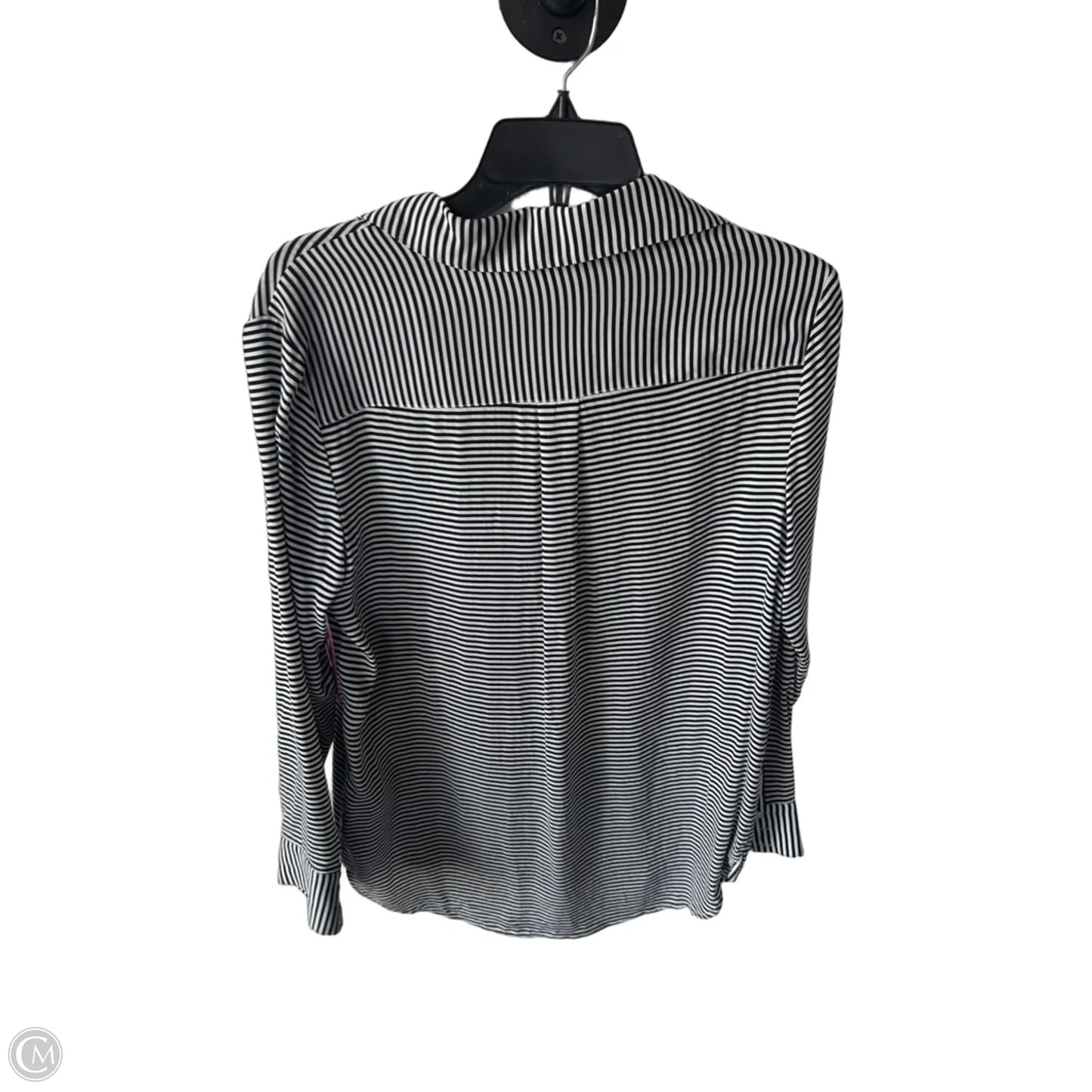Blouse Long Sleeve By Banana Republic In Black & Yellow, Size: S