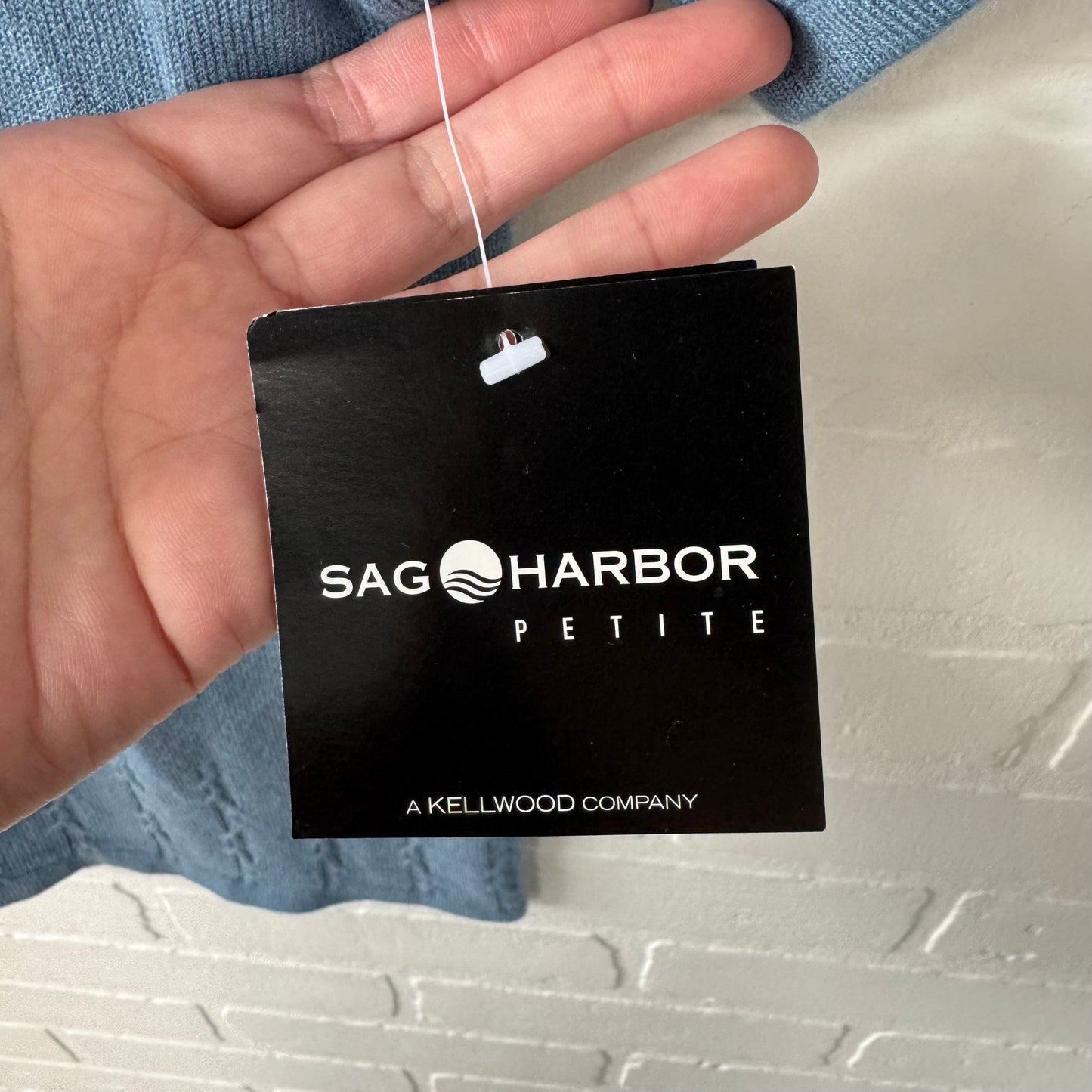 Sweater Short Sleeve By Sag Harbor In Blue, Size: Lp