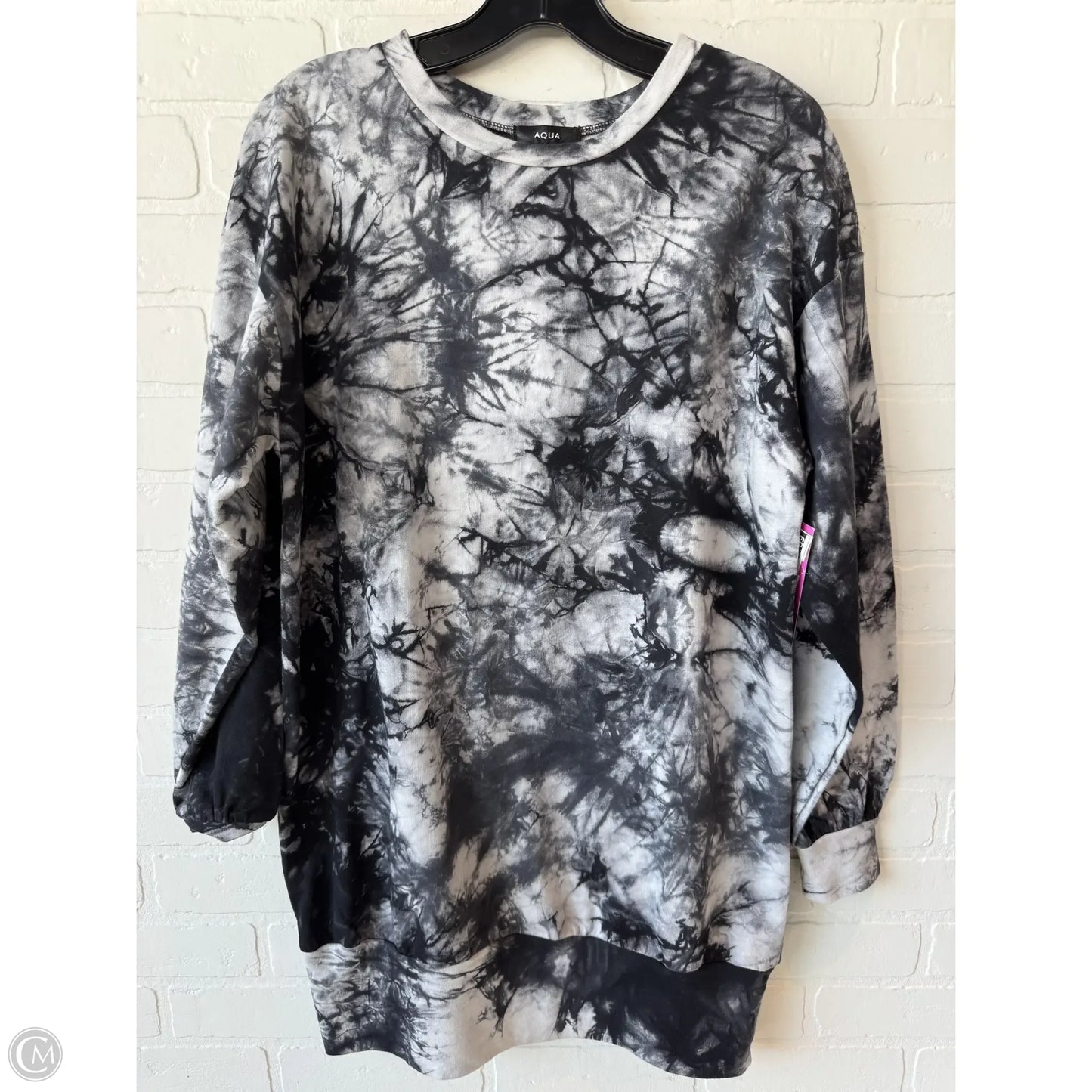 Sweatshirt Crewneck By Aqua In Black & Grey, Size: Xs