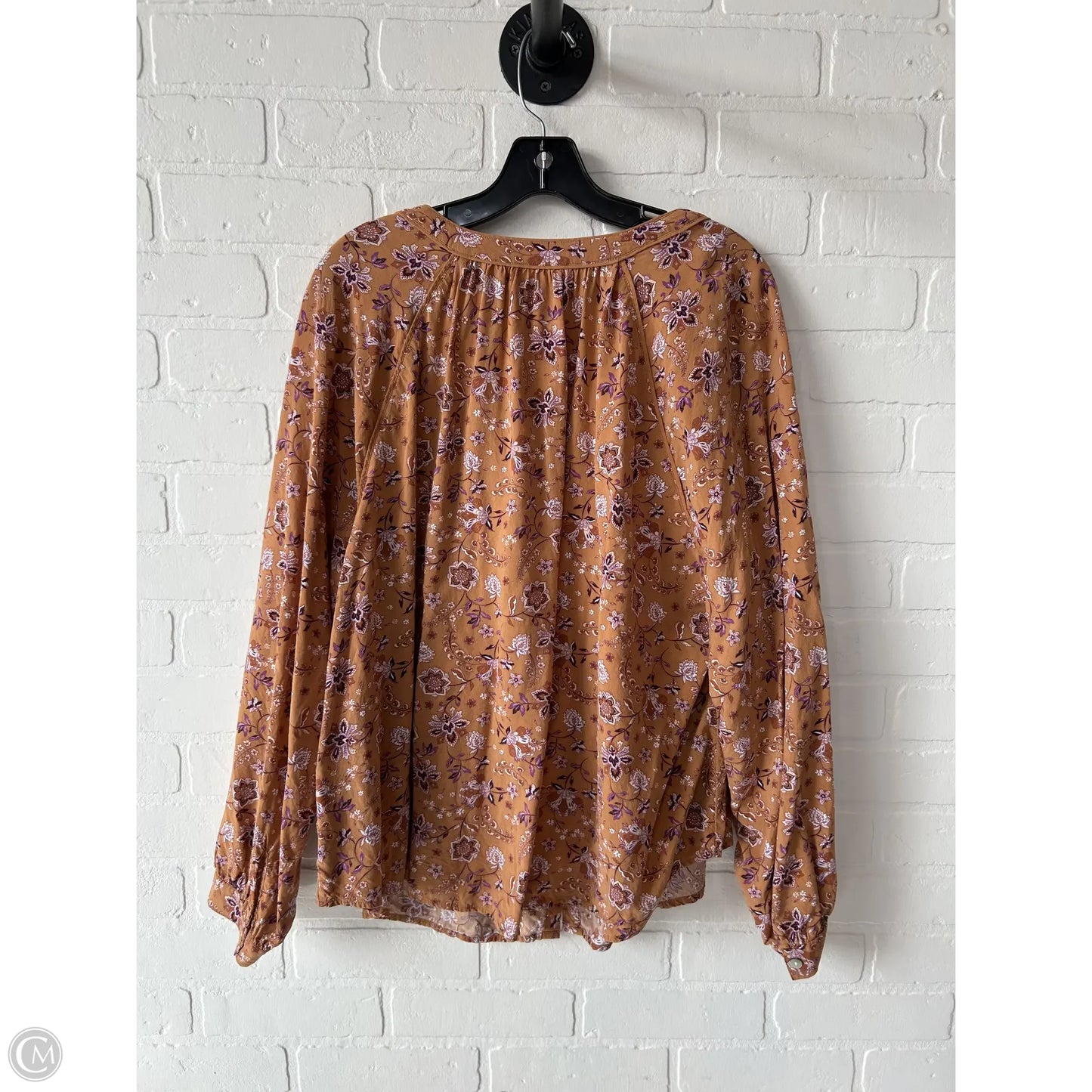 Top Long Sleeve By J. Jill In Brown & Purple, Size: 3x