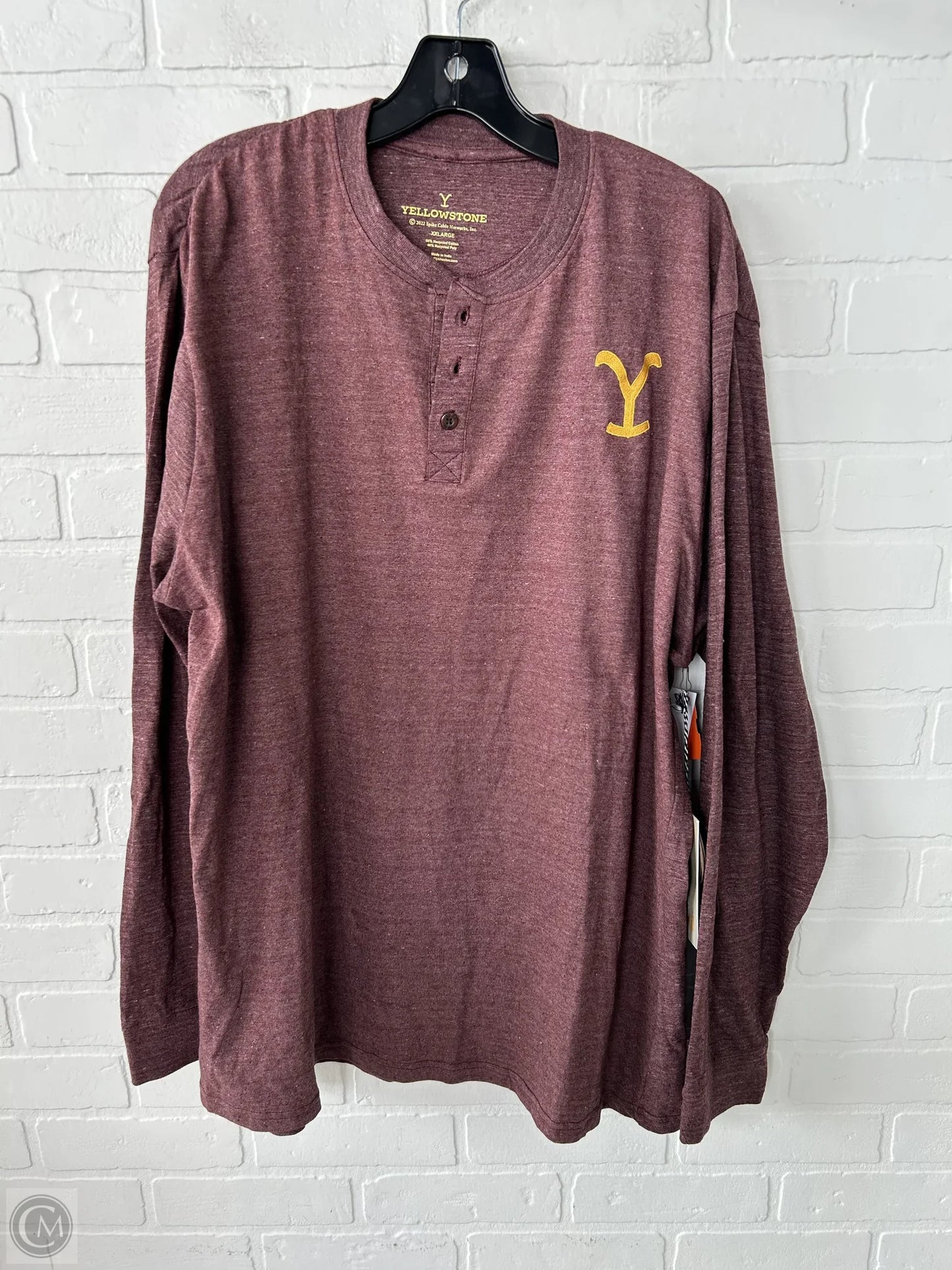 Top Long Sleeve By YELLOWSTONE In Red & Yellow, Size: Xxl