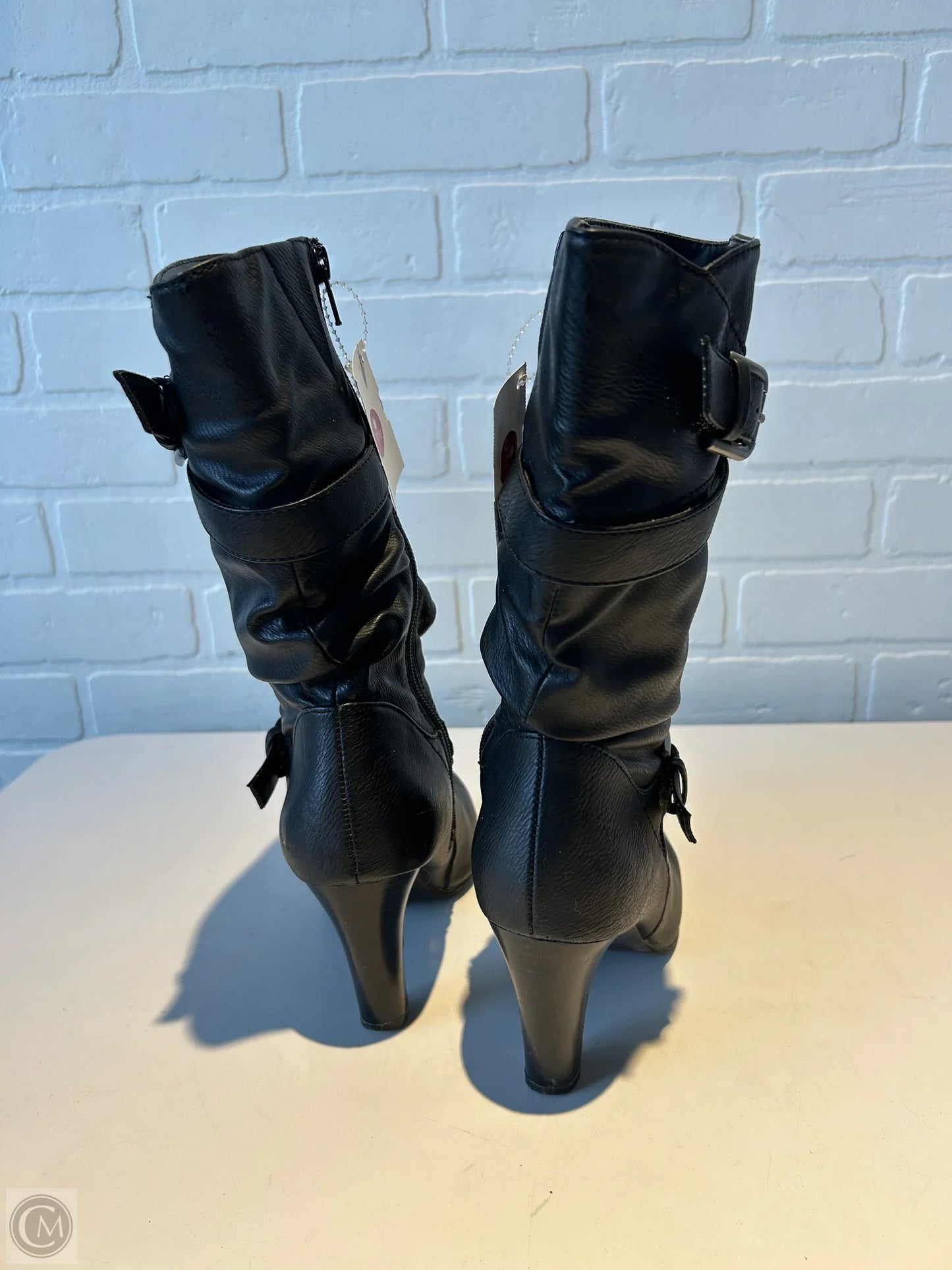 Boots Mid-calf Heels By Style And Company In Black, Size: 6