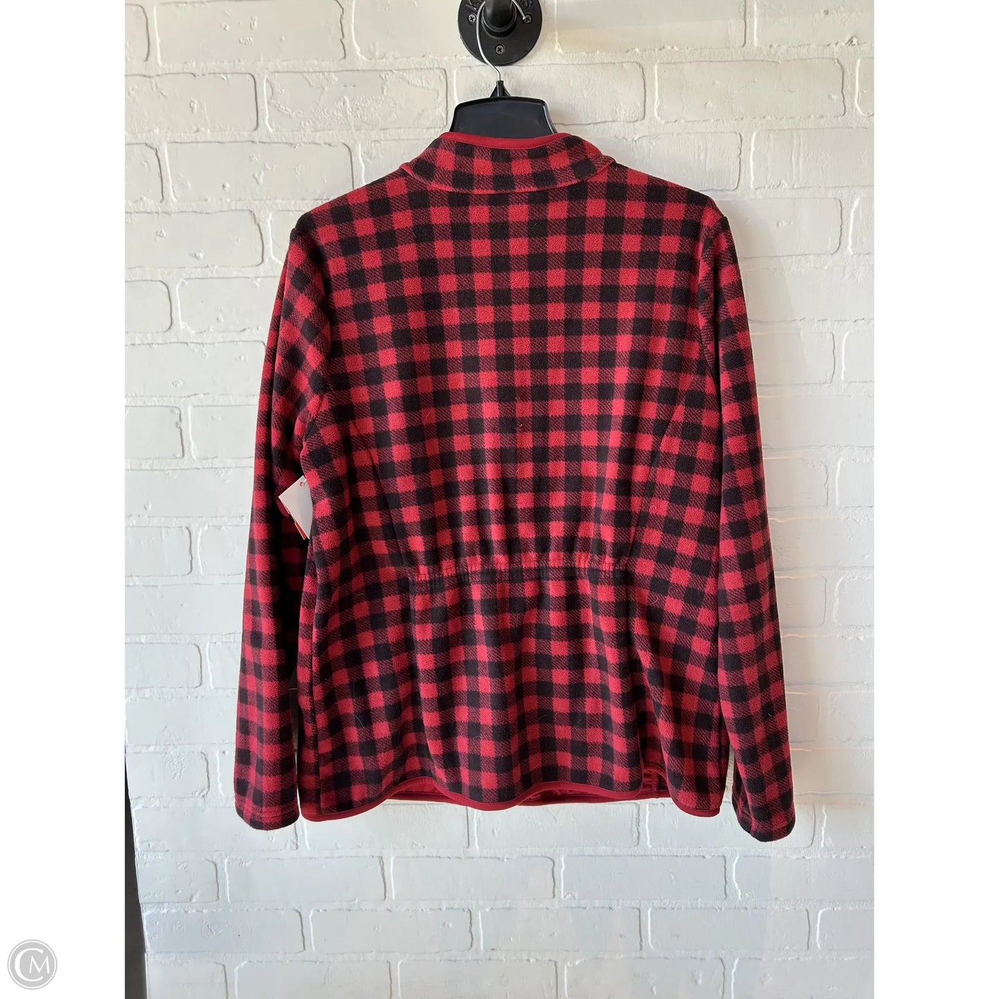Jacket Fleece By Croft And Barrow In Black & Red, Size: L