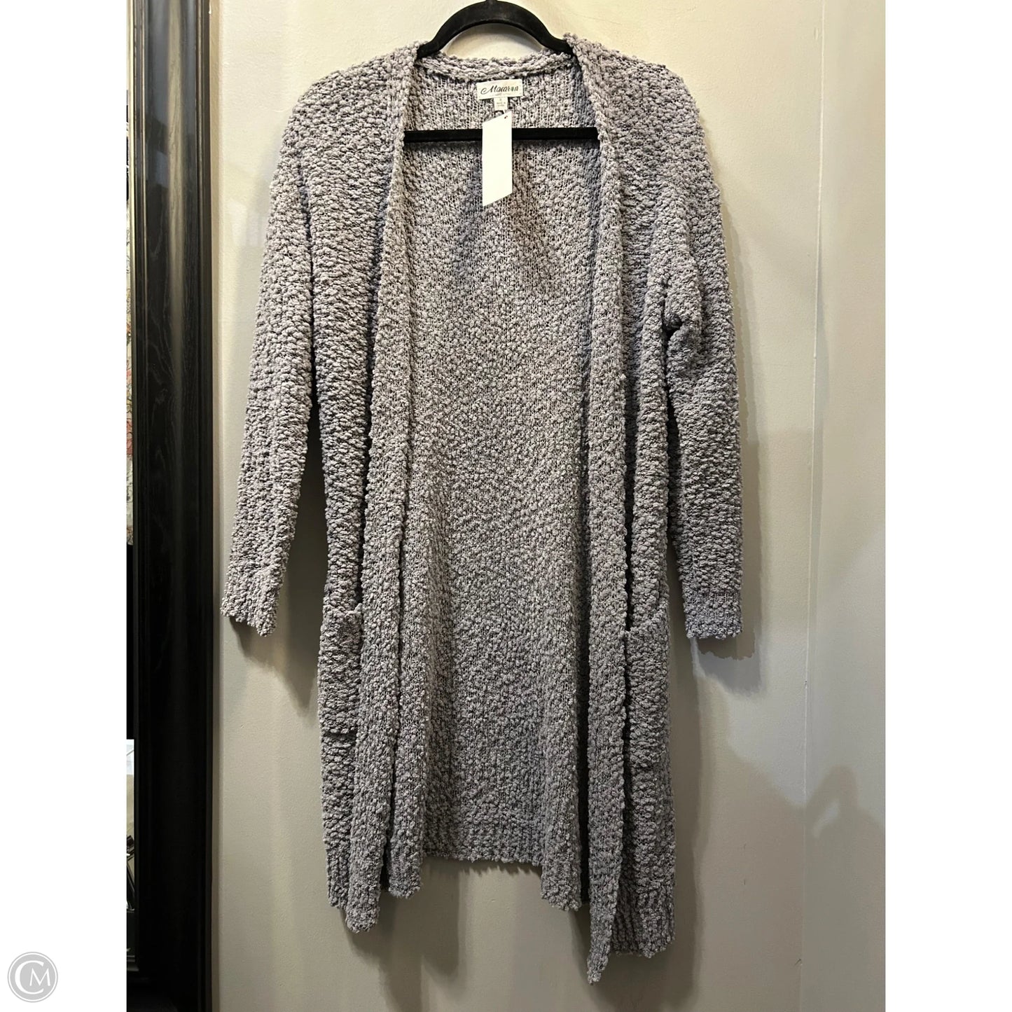 Sweater Cardigan By macaron In Grey, Size: S