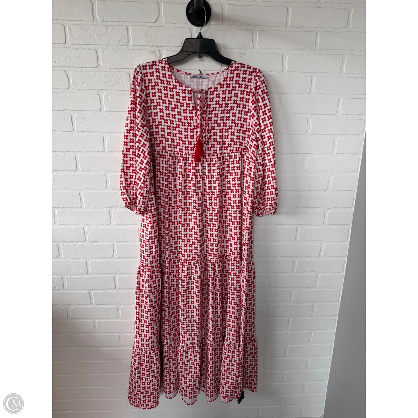 Dress Casual Maxi By collection by cezele In Red & White, Size: S