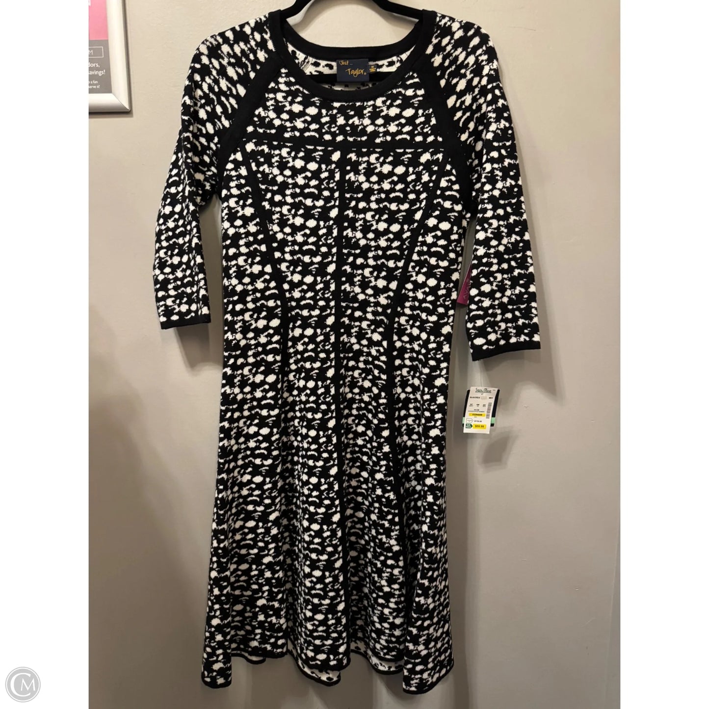 Dress Work By Just Taylor In Black & White, Size: M
