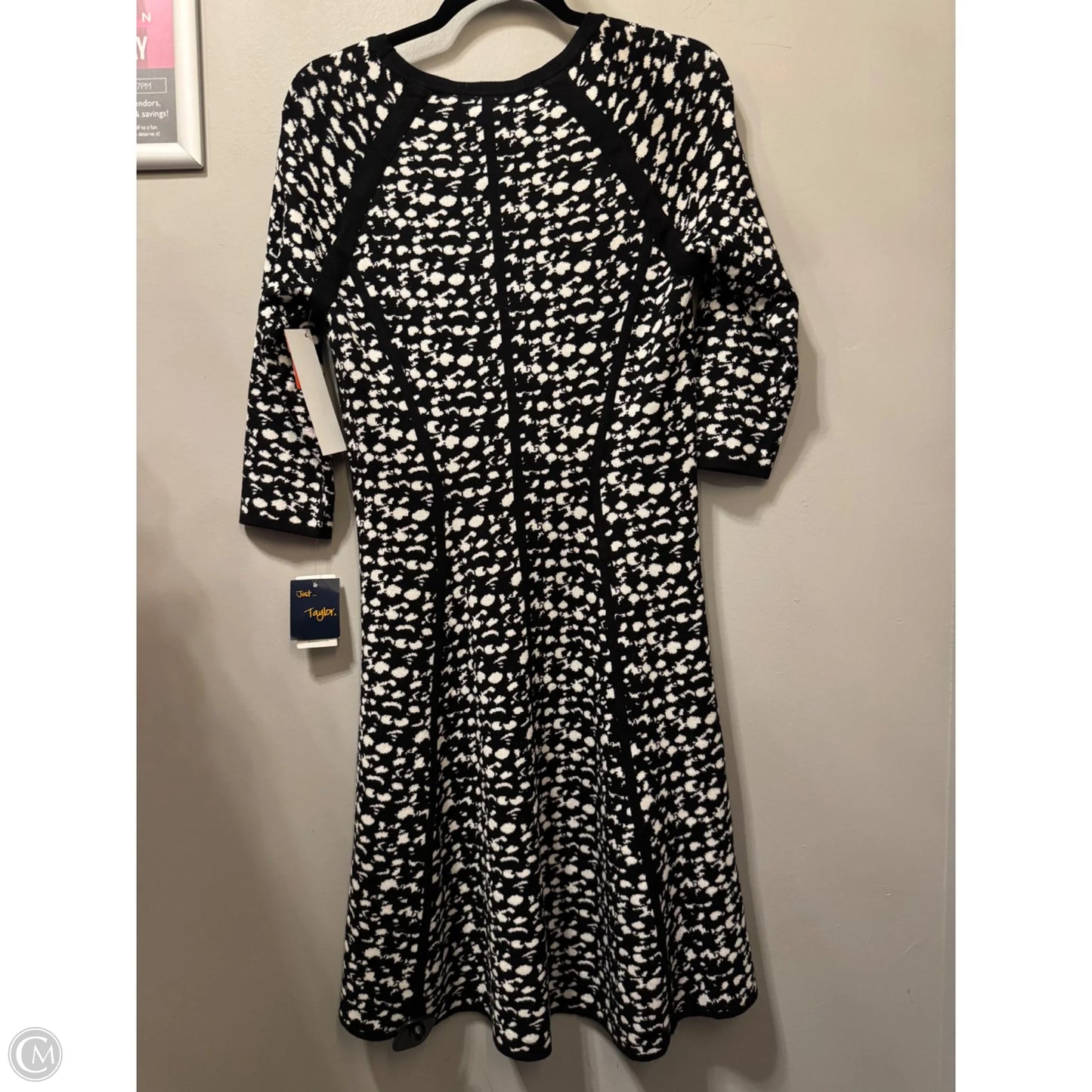 Dress Work By Just Taylor In Black & White, Size: M