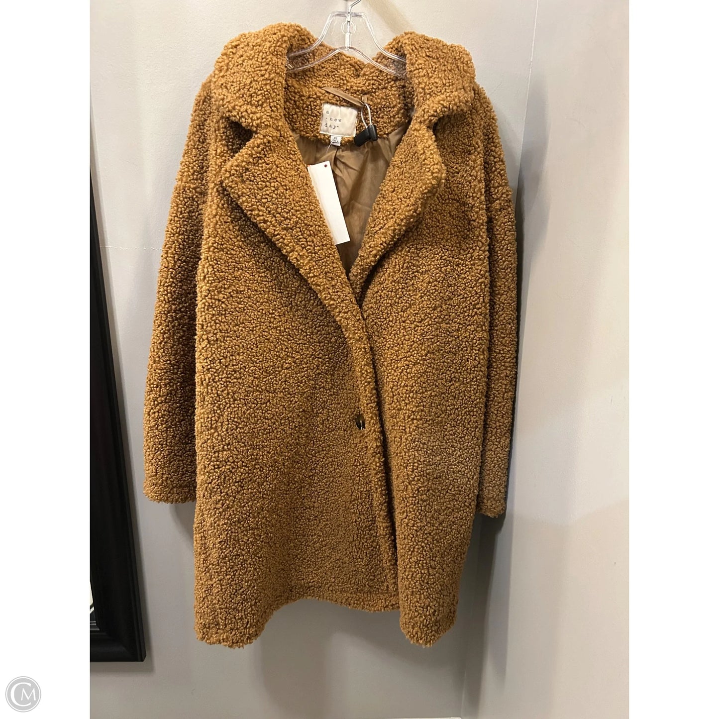 Coat Faux Fur & Sherpa By A New Day In Tan, Size: Xl