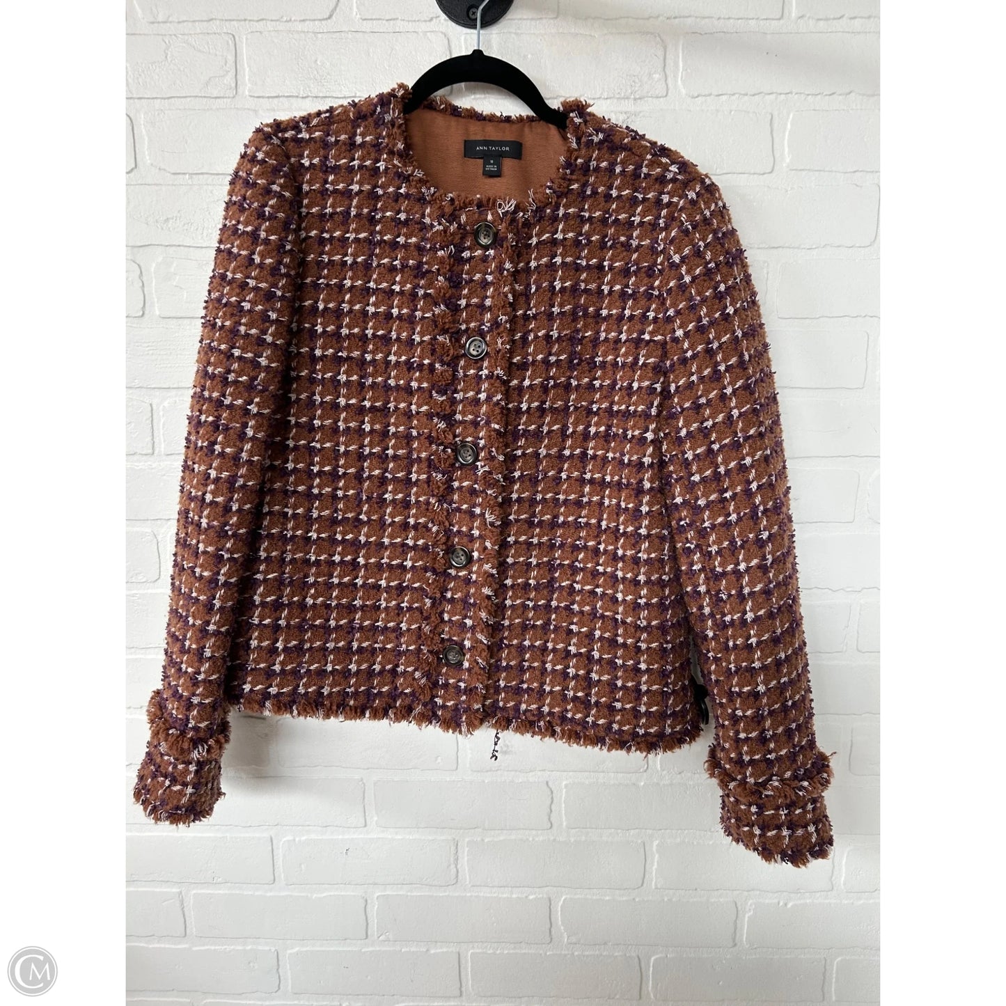 Blazer By Ann Taylor In Brown & Purple, Size: M